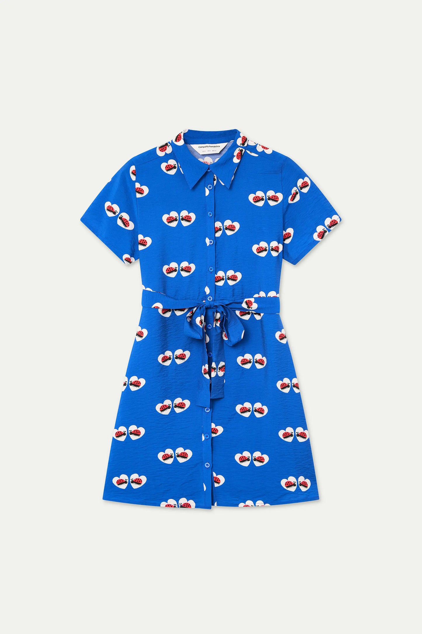 Short dress with ladybug print