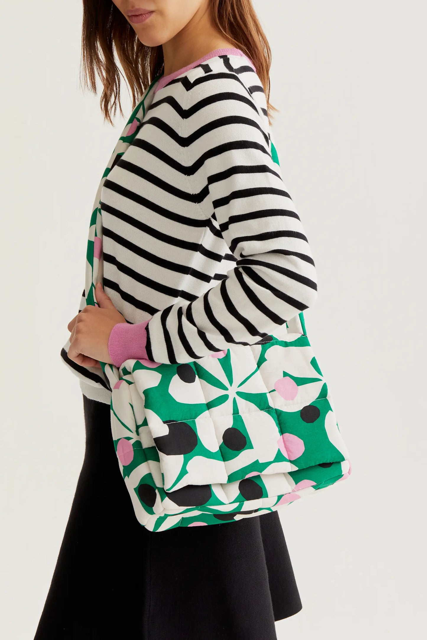 Bolso acolchado con estampado Hosta