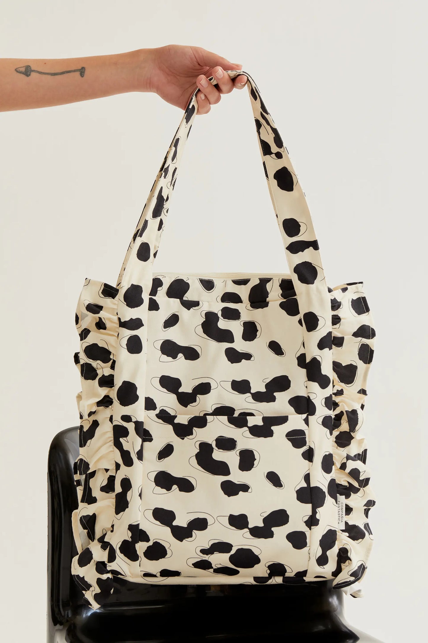 Bolso acolchado con estampado Dalmatian