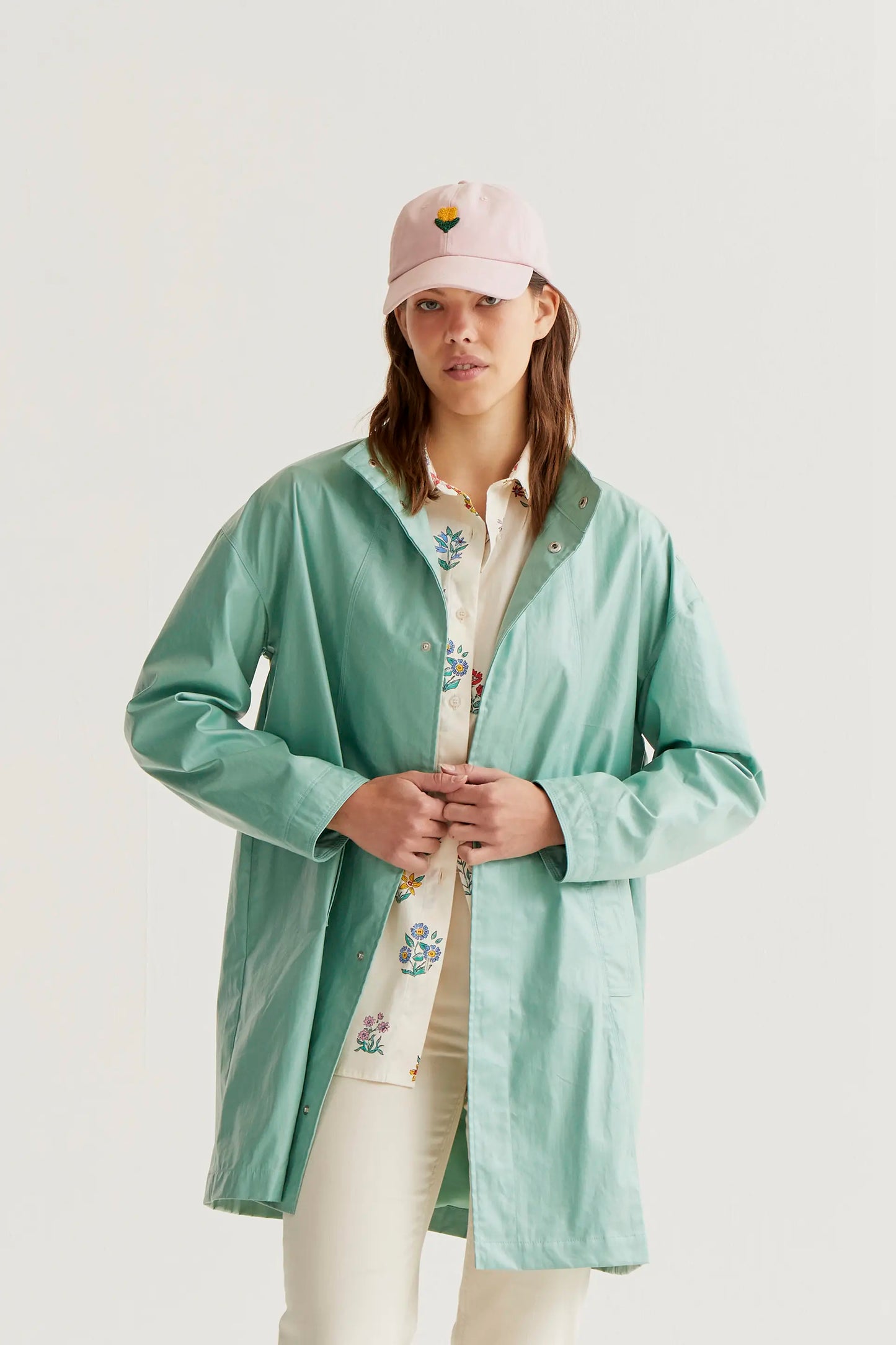 100% cotone gabardine verde