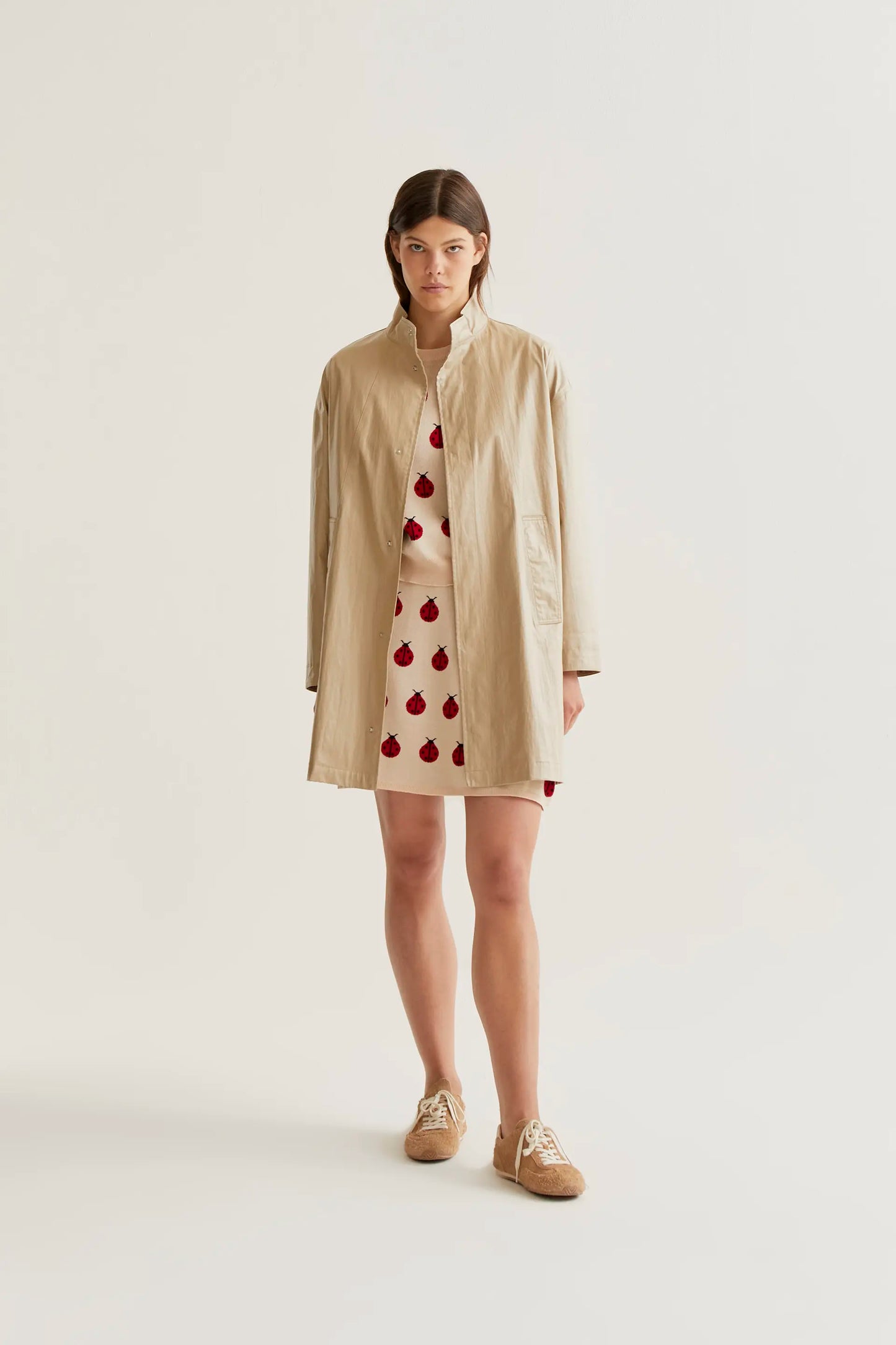 Gabardina 100% algodón beige
