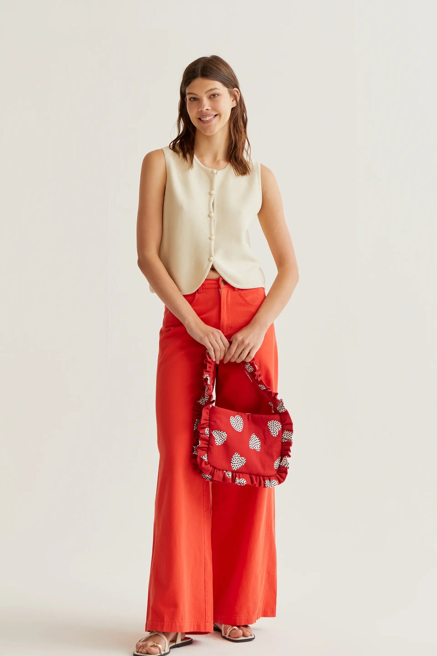 Pantalón wide leg rojo