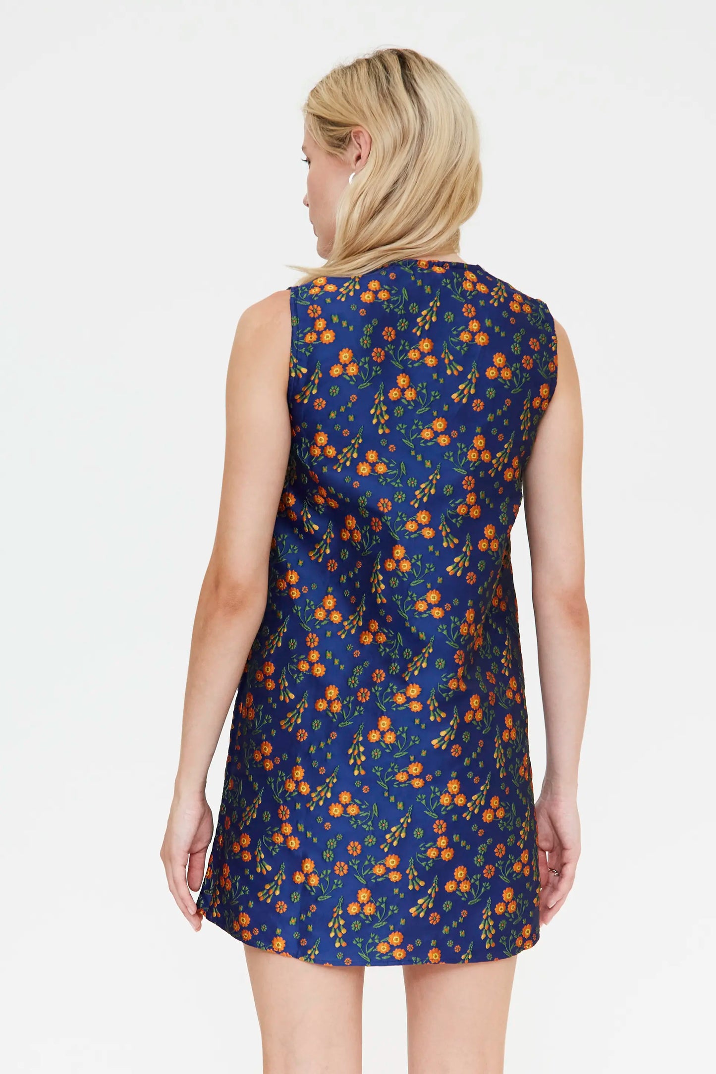 Vestido corto con estampado Flowers Jacquard