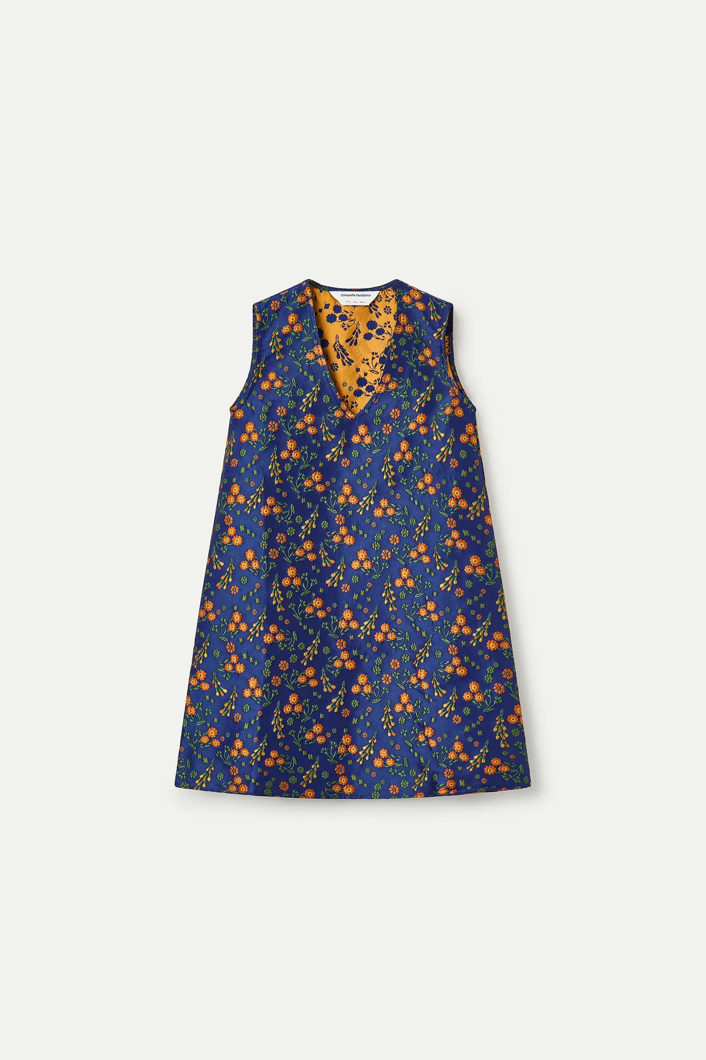 Vestido corto con estampado Flowers Jacquard