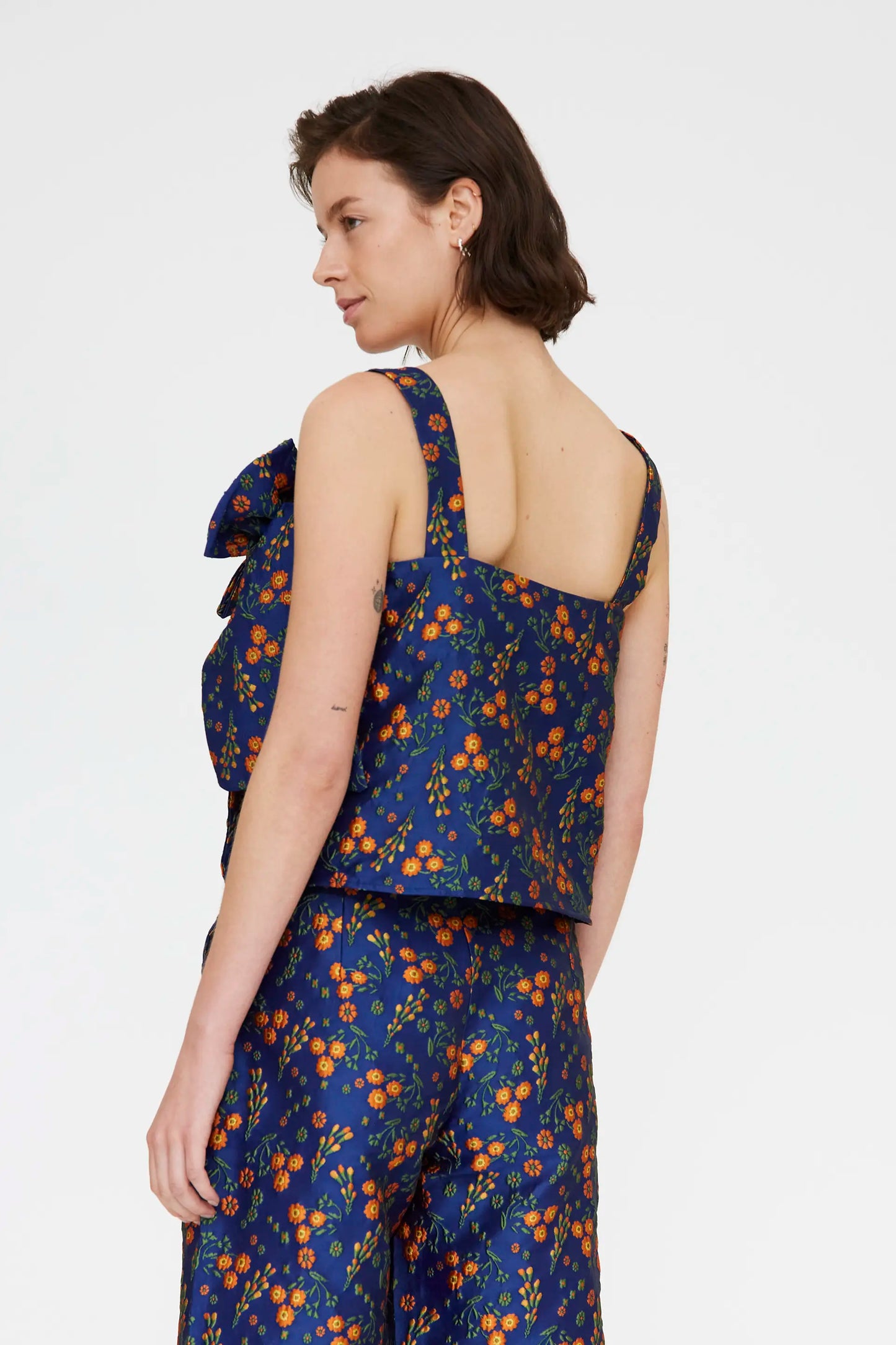Top con estampado Flowers Jacquard
