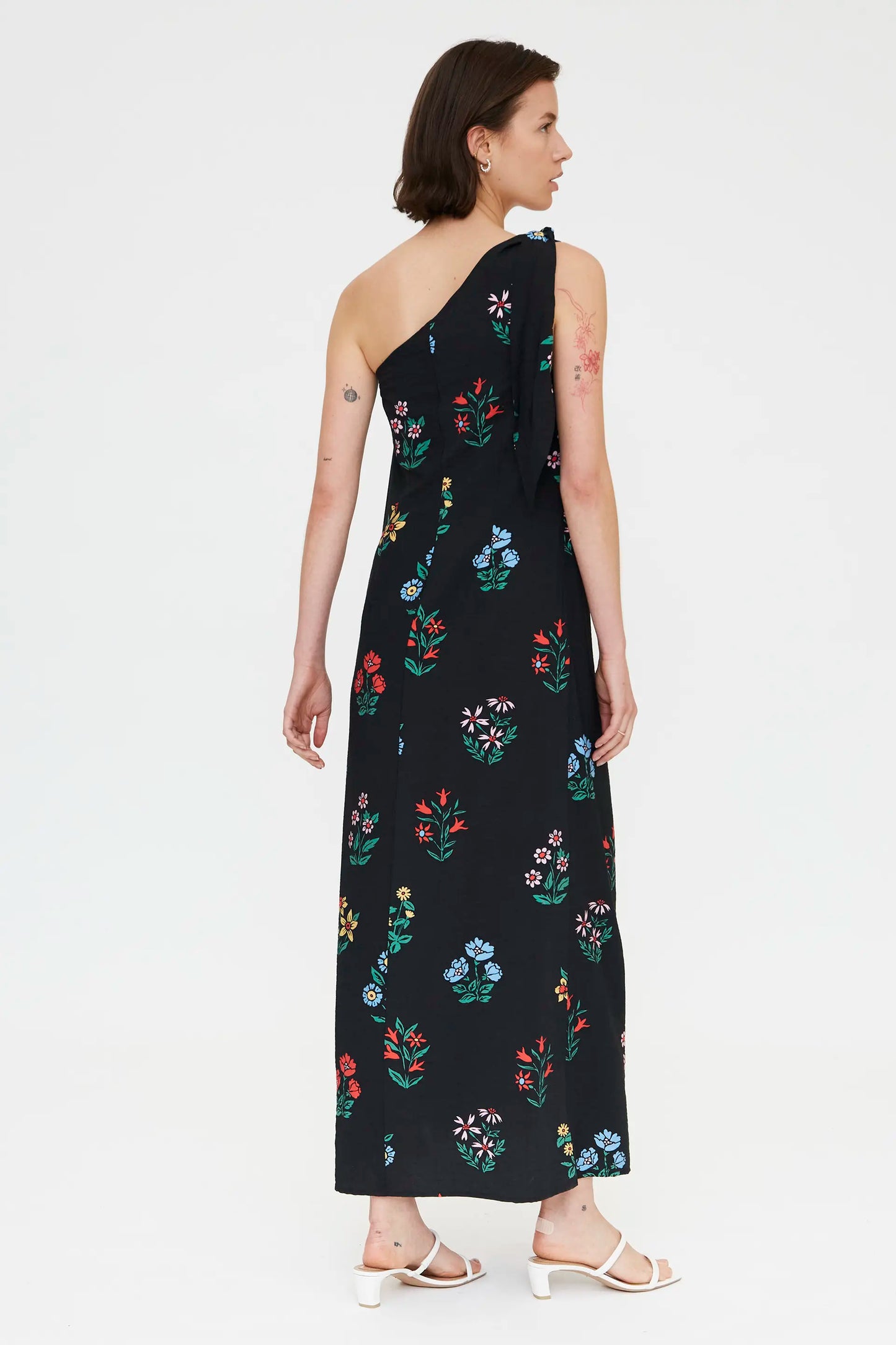 Vestido largo asimétrico con estampado Multicolor Gardener