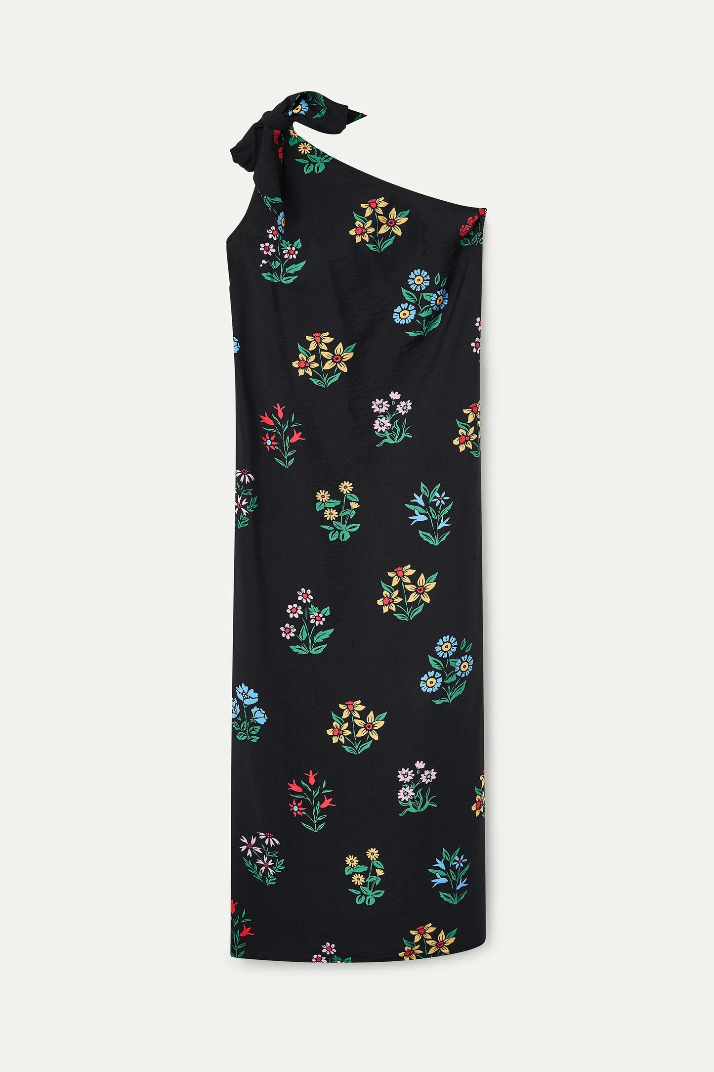 Vestido largo asimétrico con estampado Multicolor Gardener