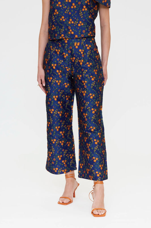 Pantalón con estampado Flowers Jacquard