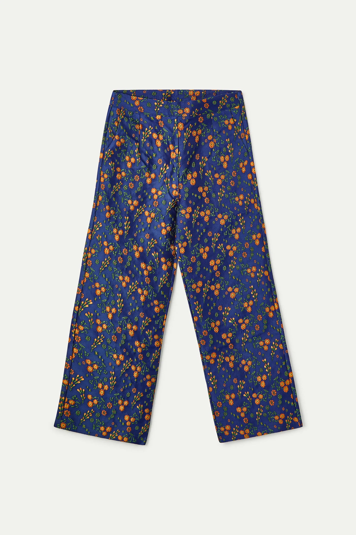 Trousers with Flowers Jacquard print