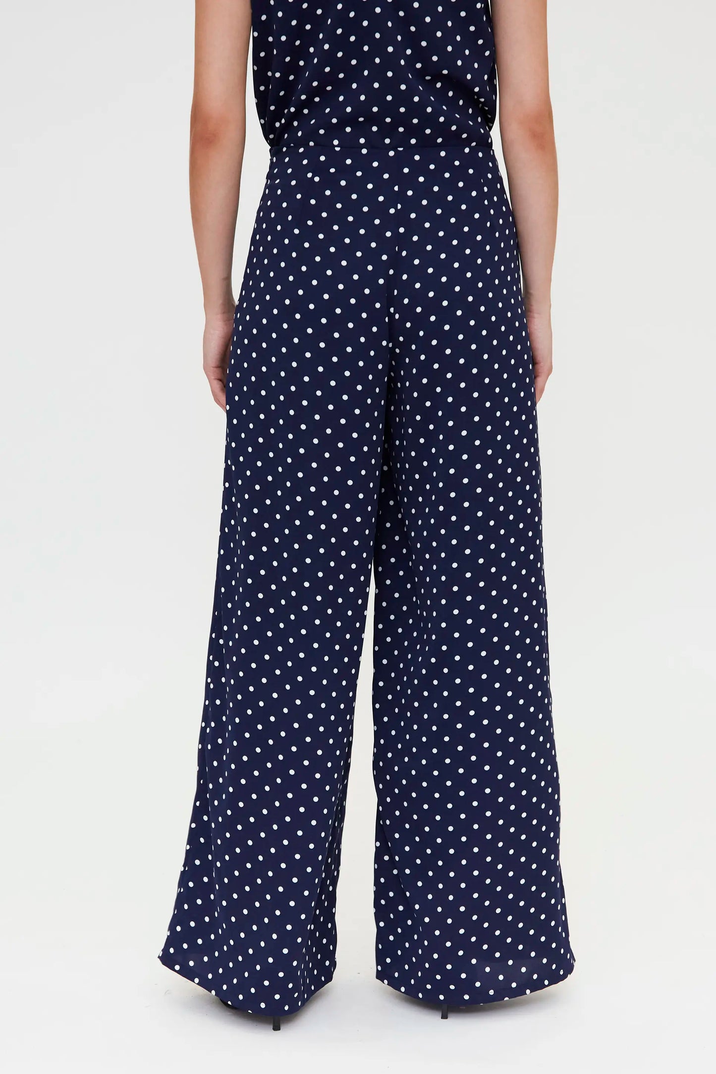 Pantalón con estampado mini dots azul marino