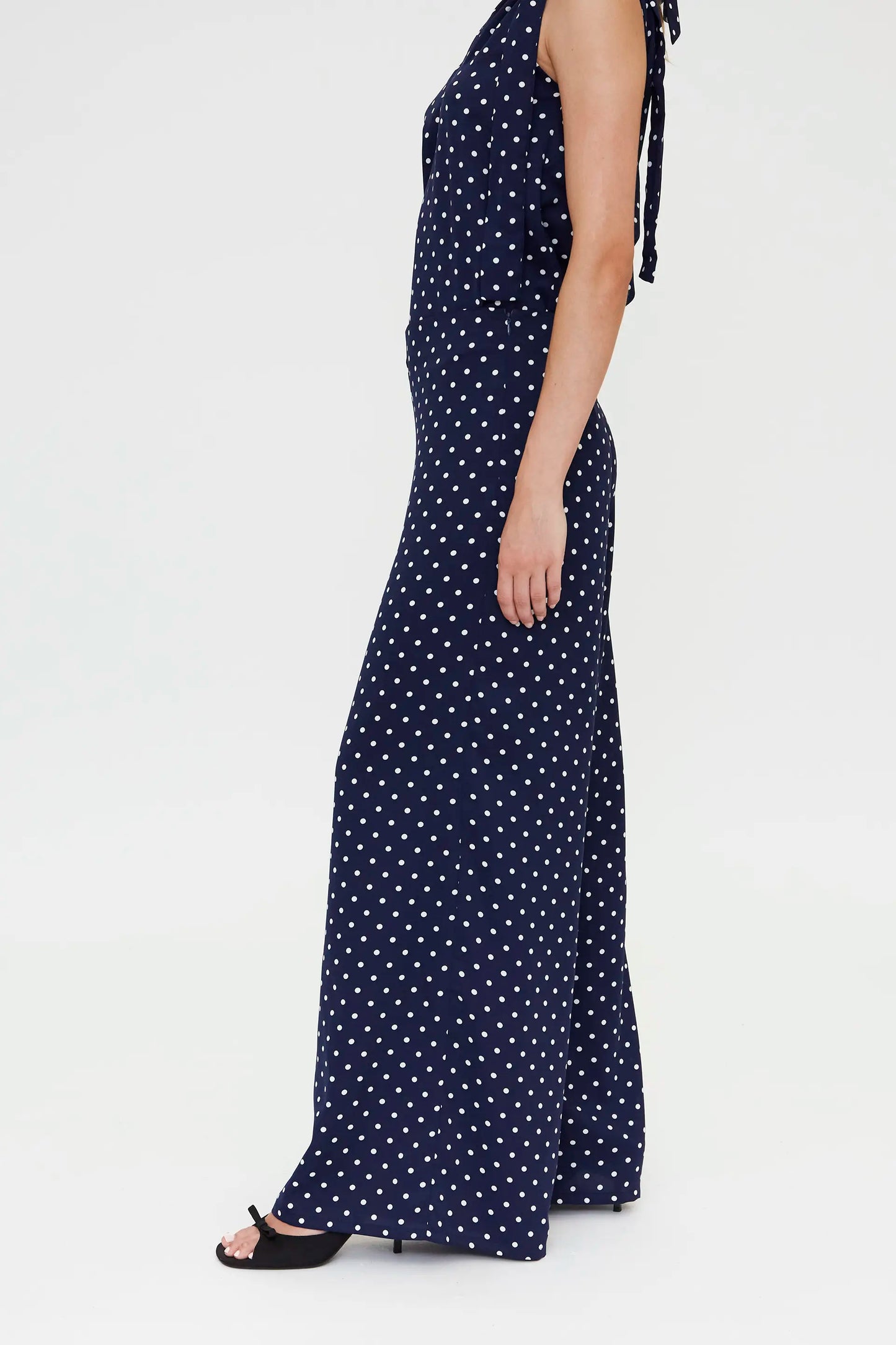 Pantalón con estampado mini dots azul marino