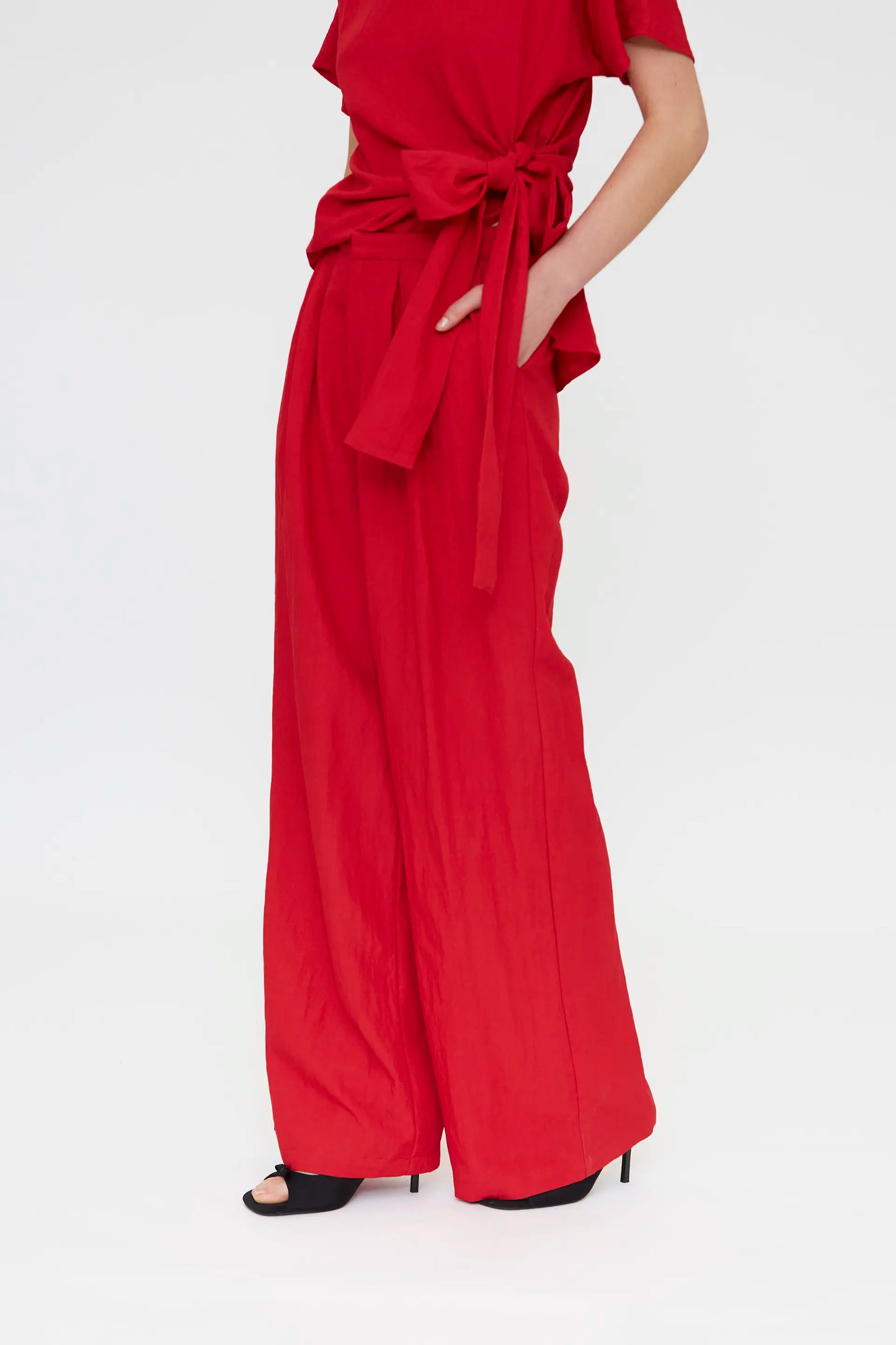 Pantalón fluído rojo