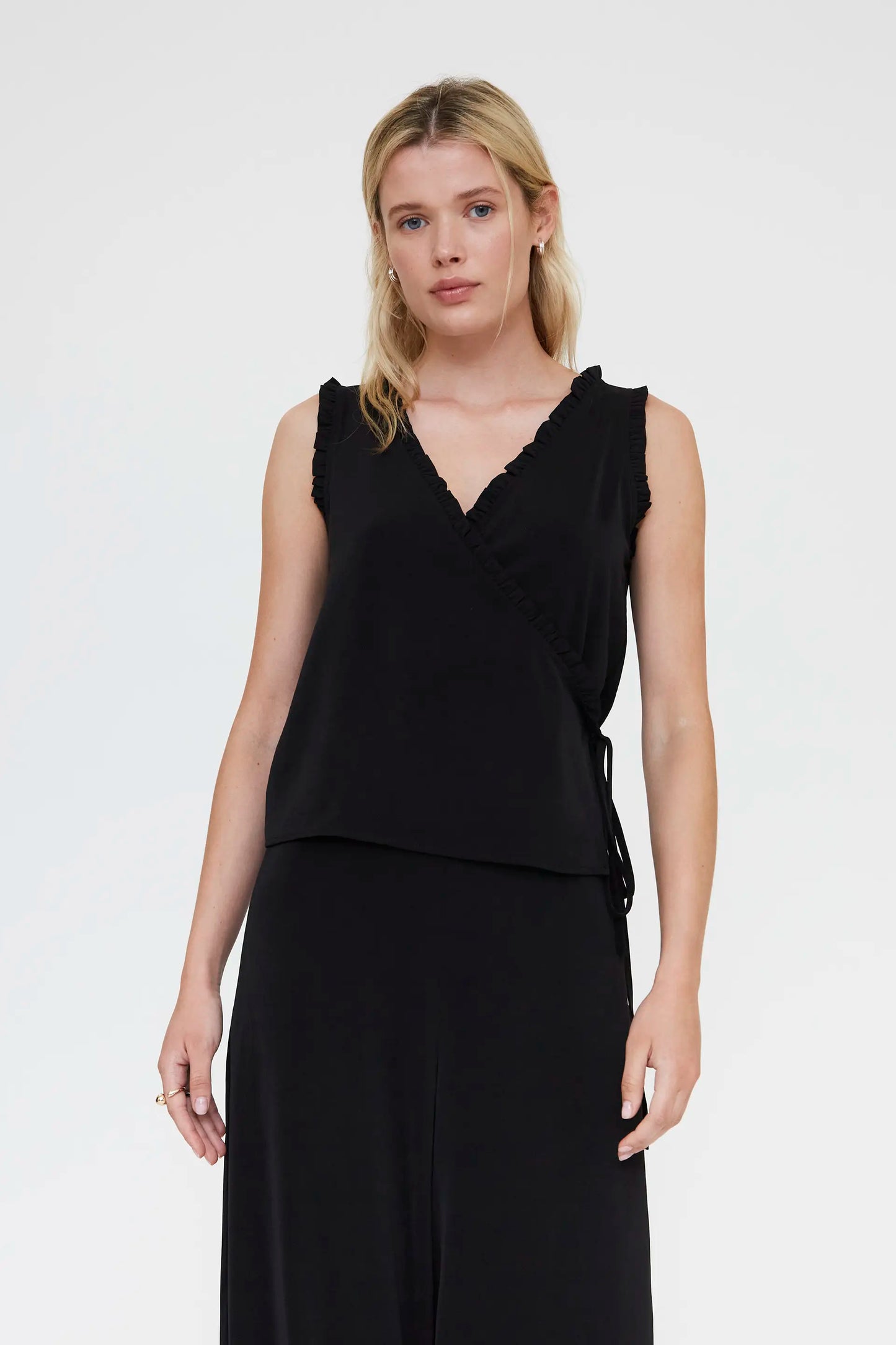 Black top with a V-neck