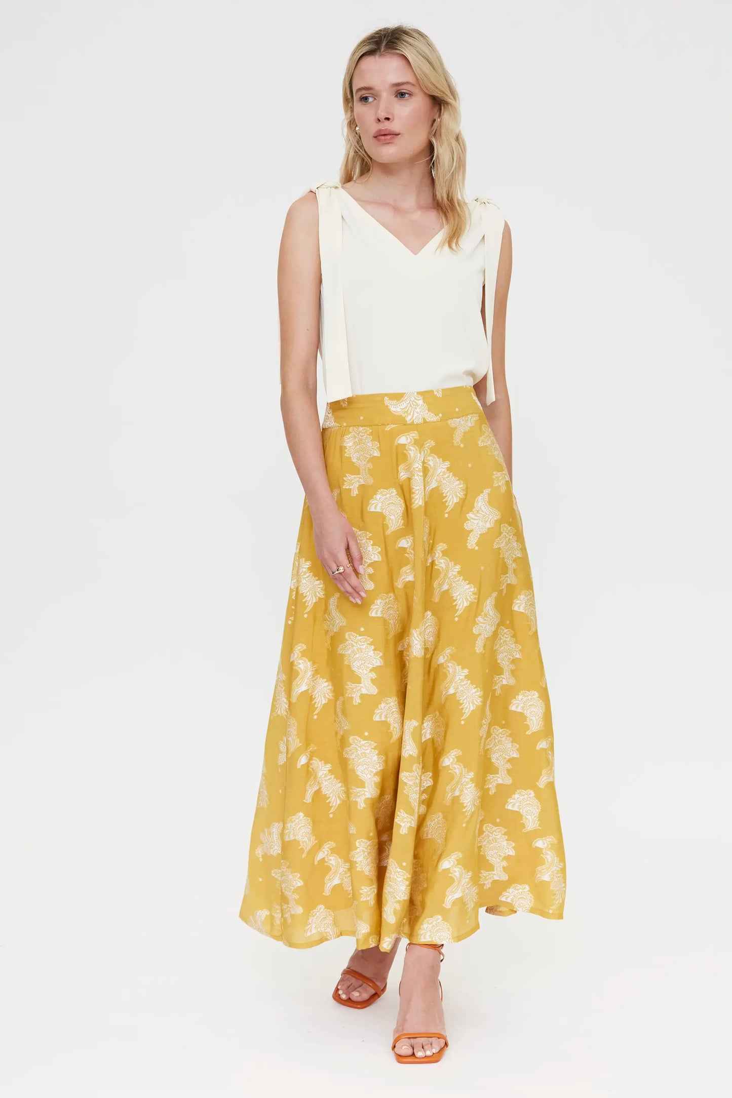 Off-white top with tie straps