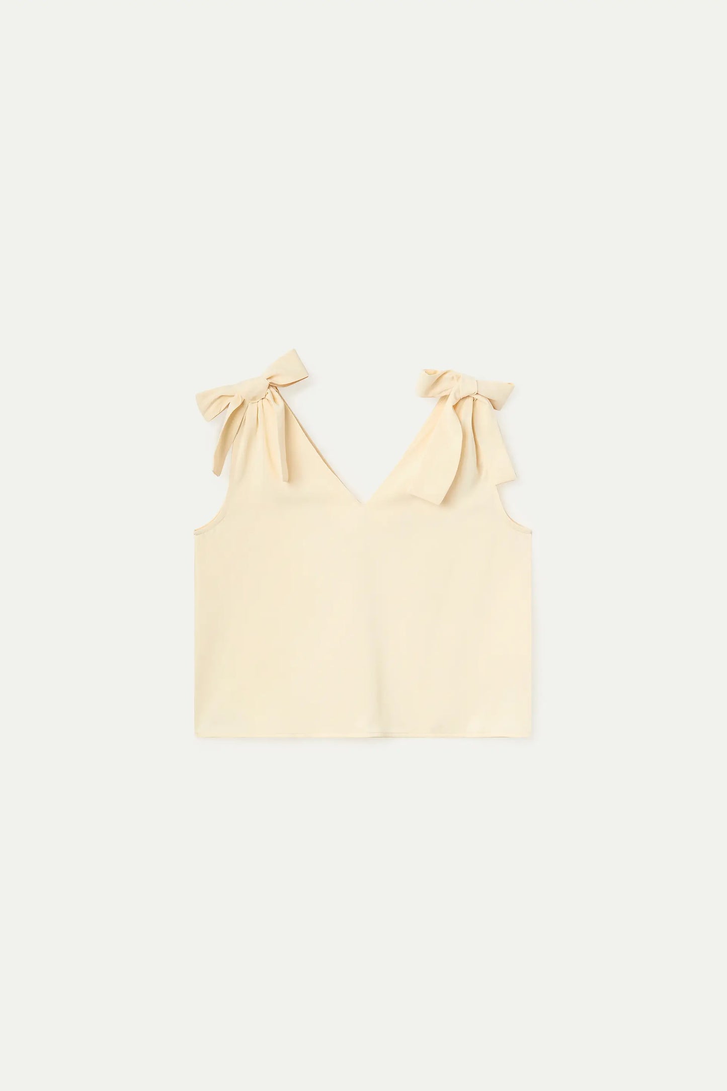 Off-white top with tie straps