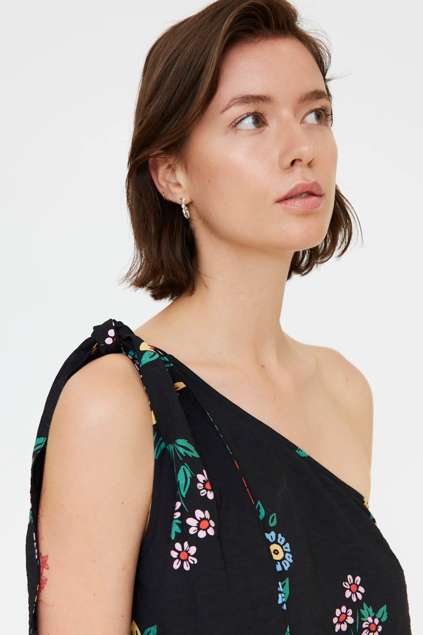 Top asimmetrico con stampa Multicolor Gardener