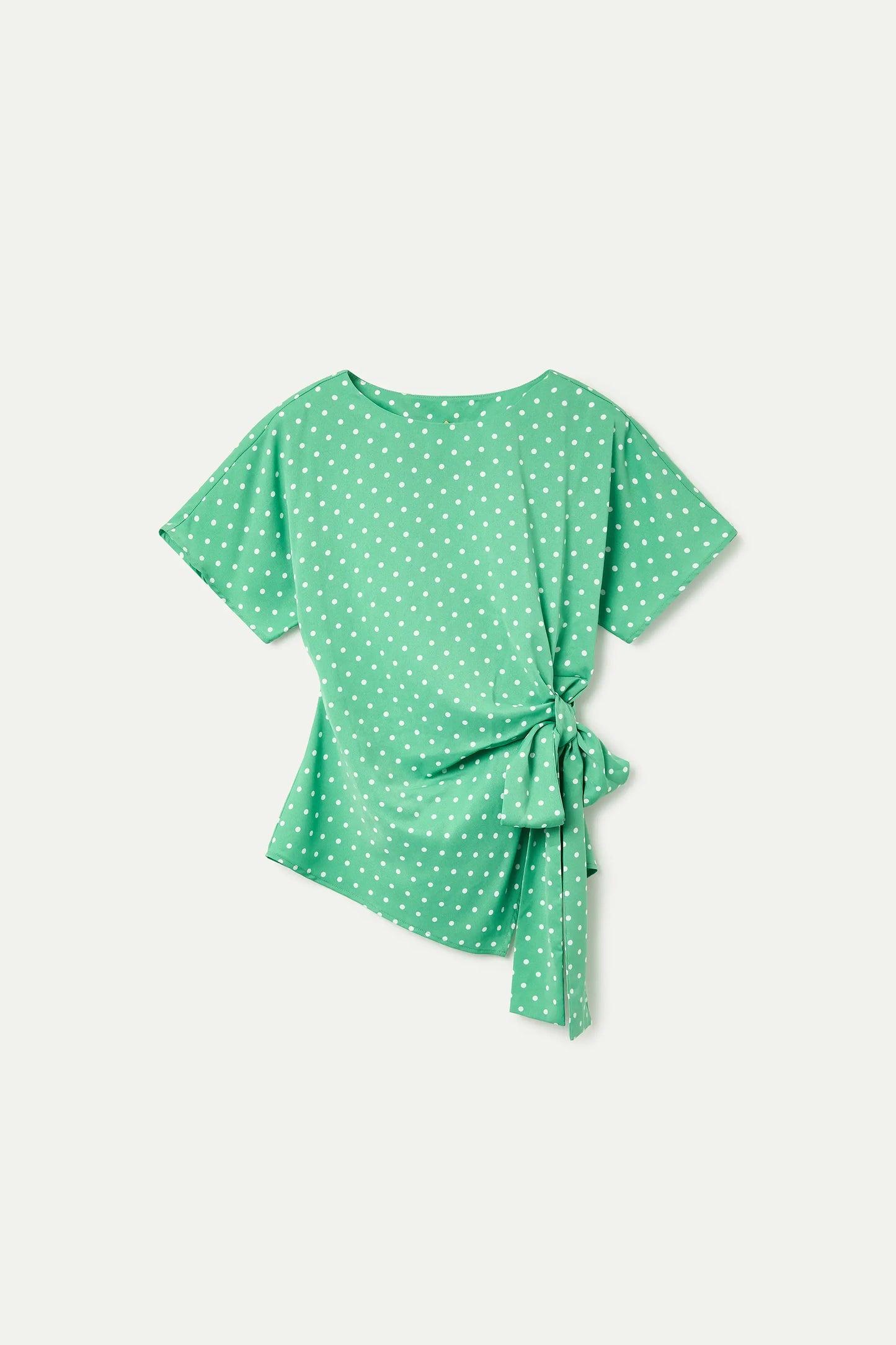 Top with green mini dot print