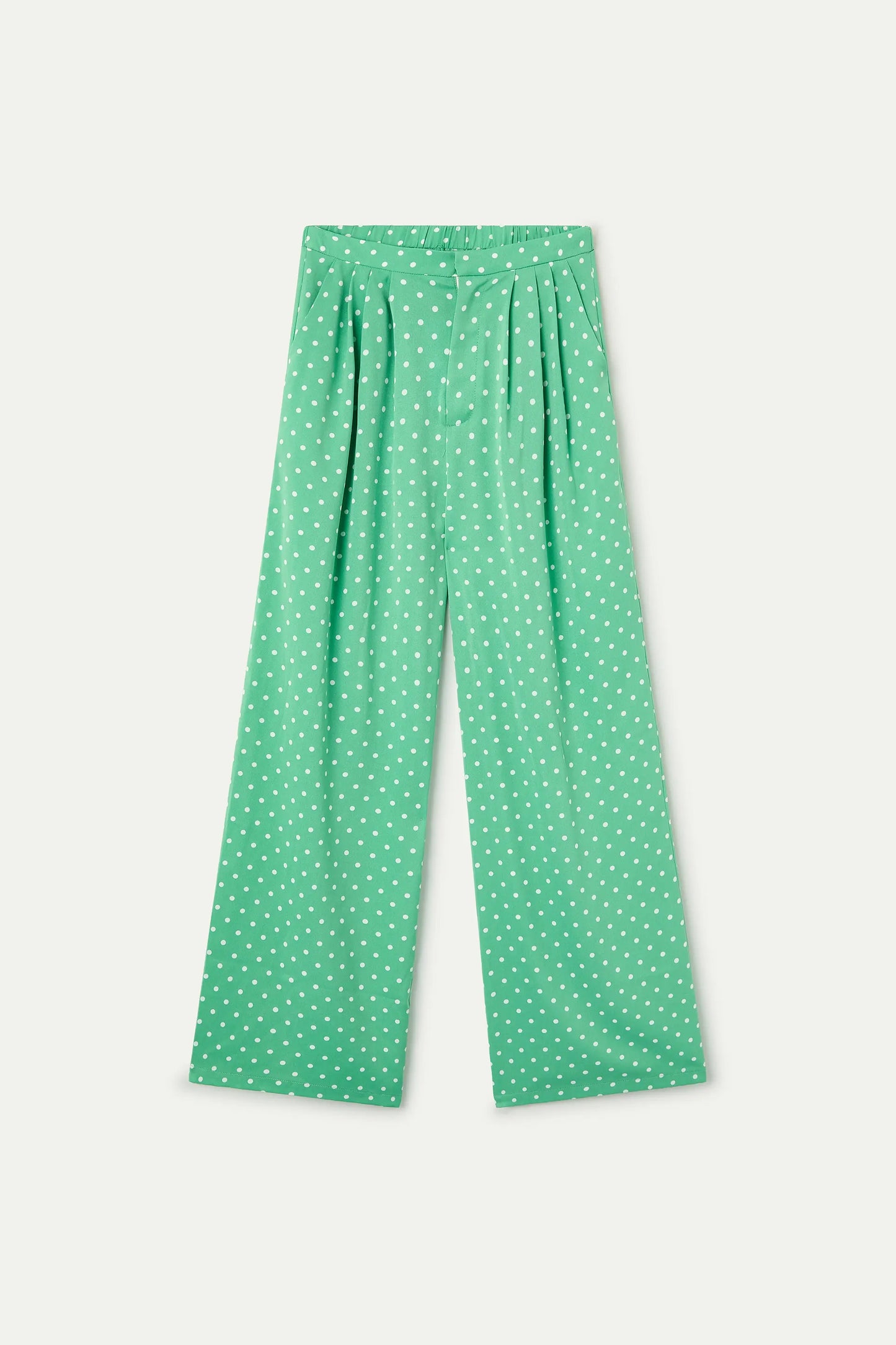 Pantalón con estampado mini dots verde