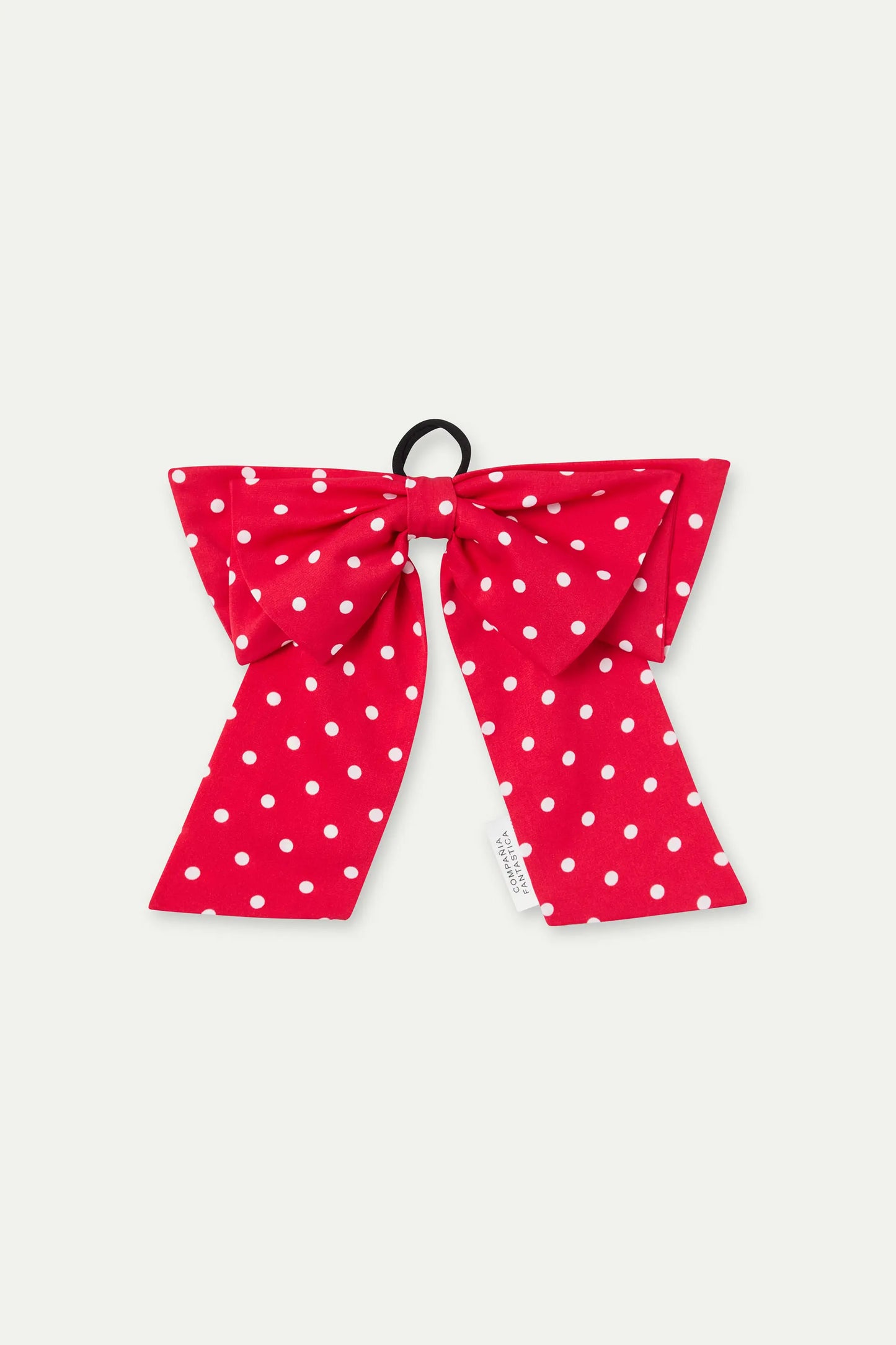 Coletero lazo rojo con estampado de puntos mini blanco
