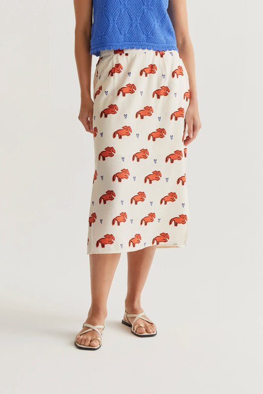 Falda midi con estampado Tochi