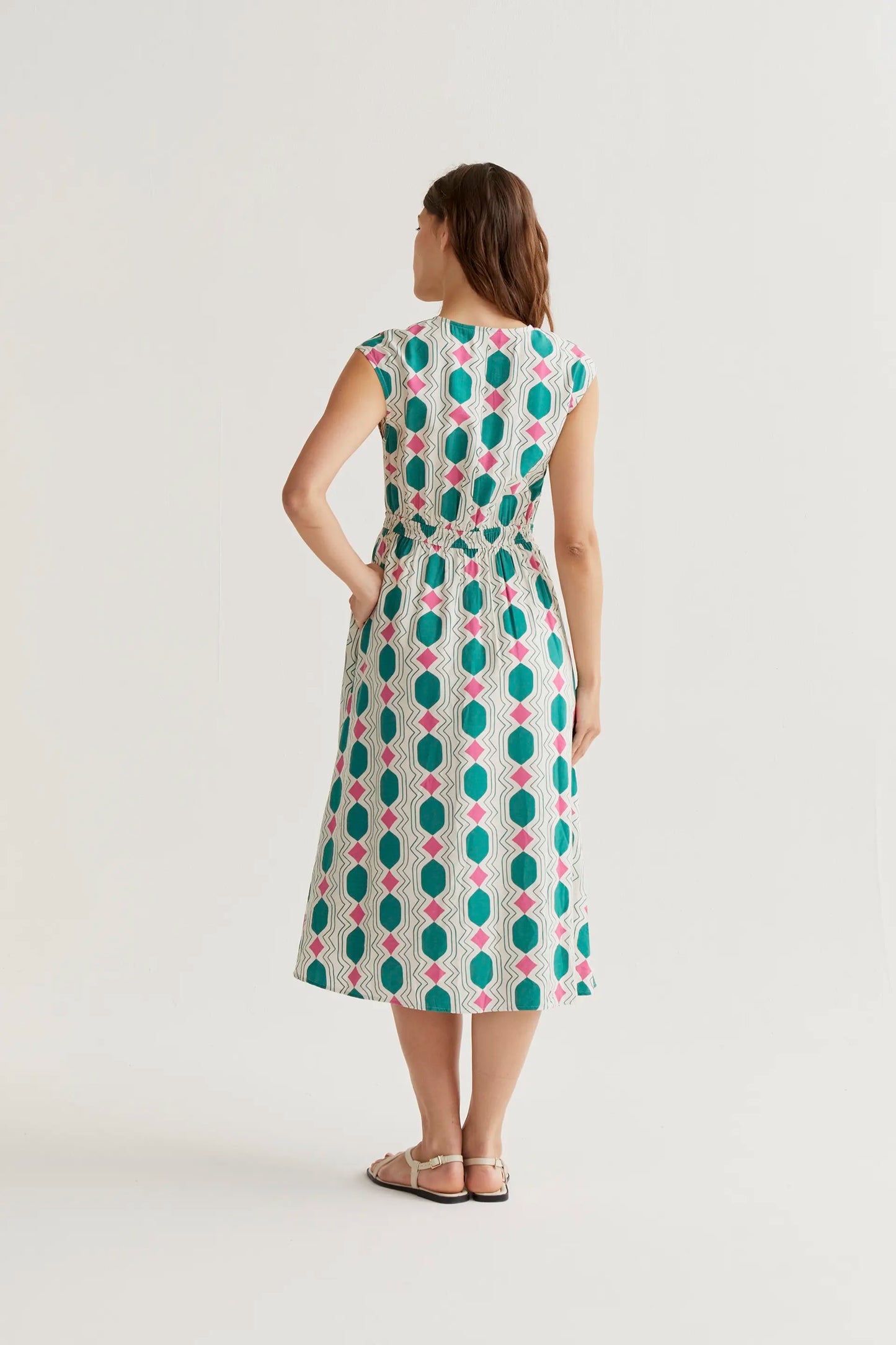 Vestido midi con estampado Geometric