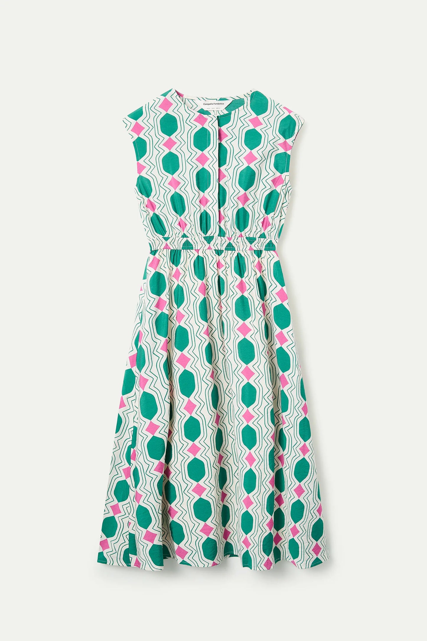 Vestido midi con estampado Geometric