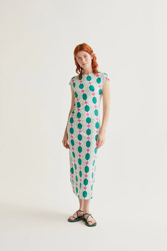 Vestido largo con estampado Geometric