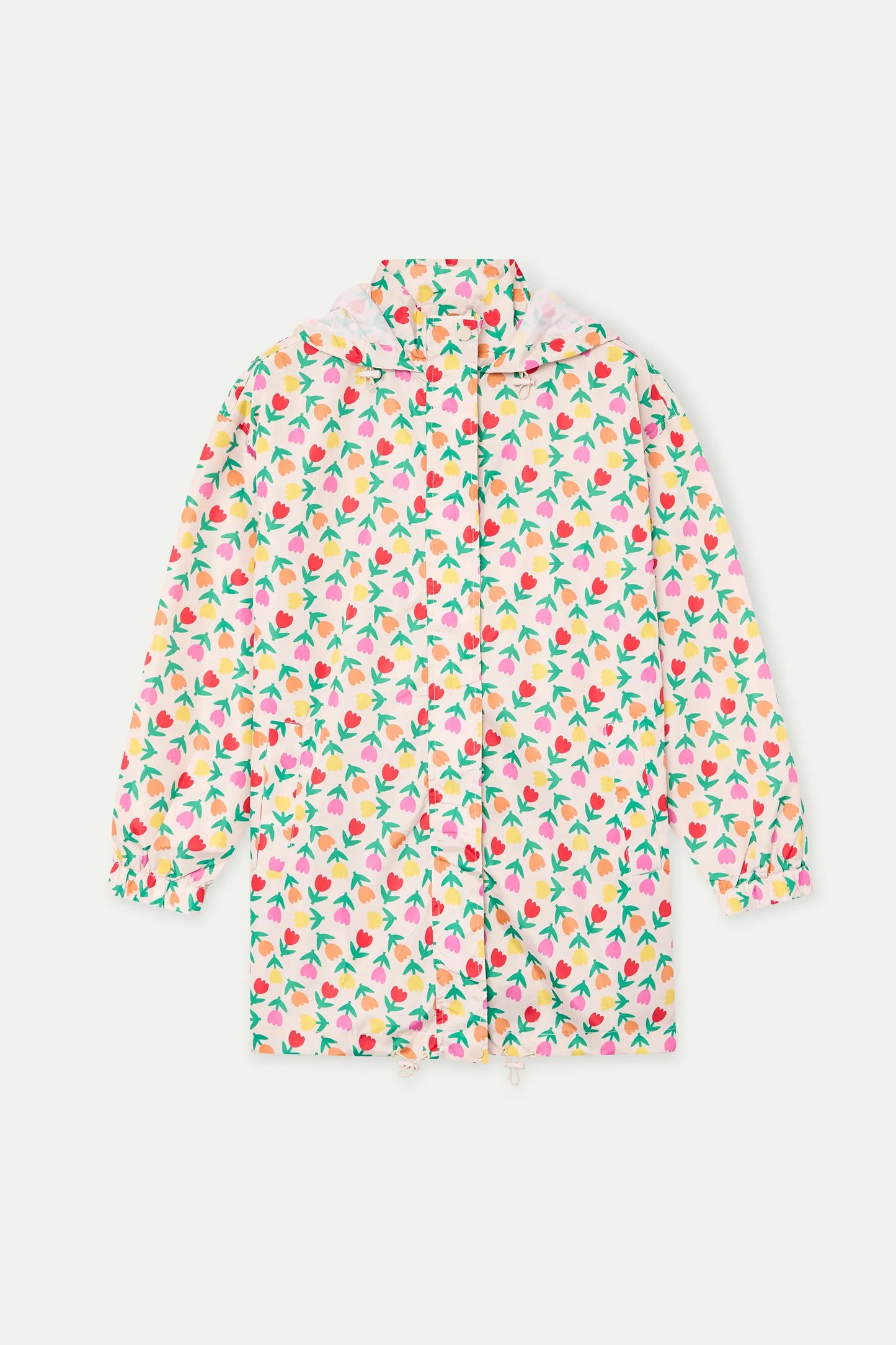 Jacket with Multicolor Tulips Print