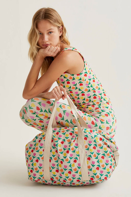 Bolso deportivo con estampado Multicolor Tulips