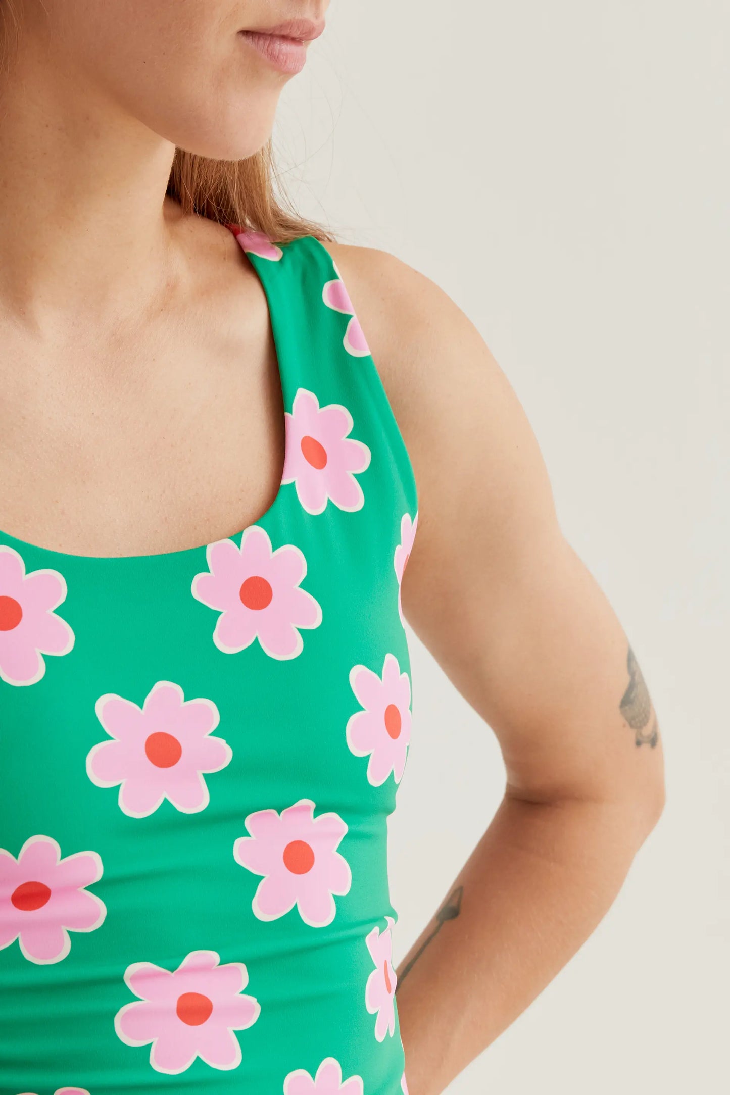 Top deportivo con estampado Pink Flowers