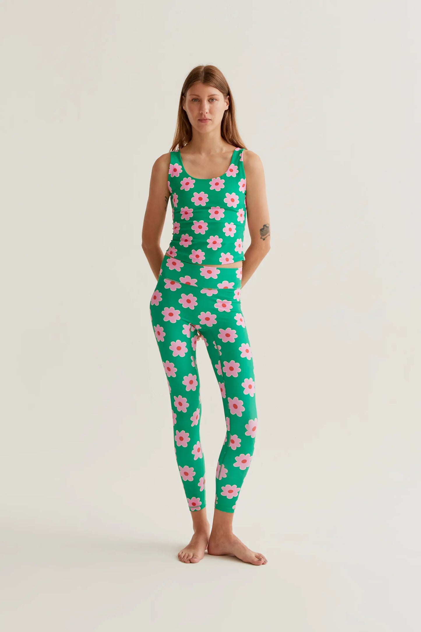 Top deportivo con estampado Pink Flowers