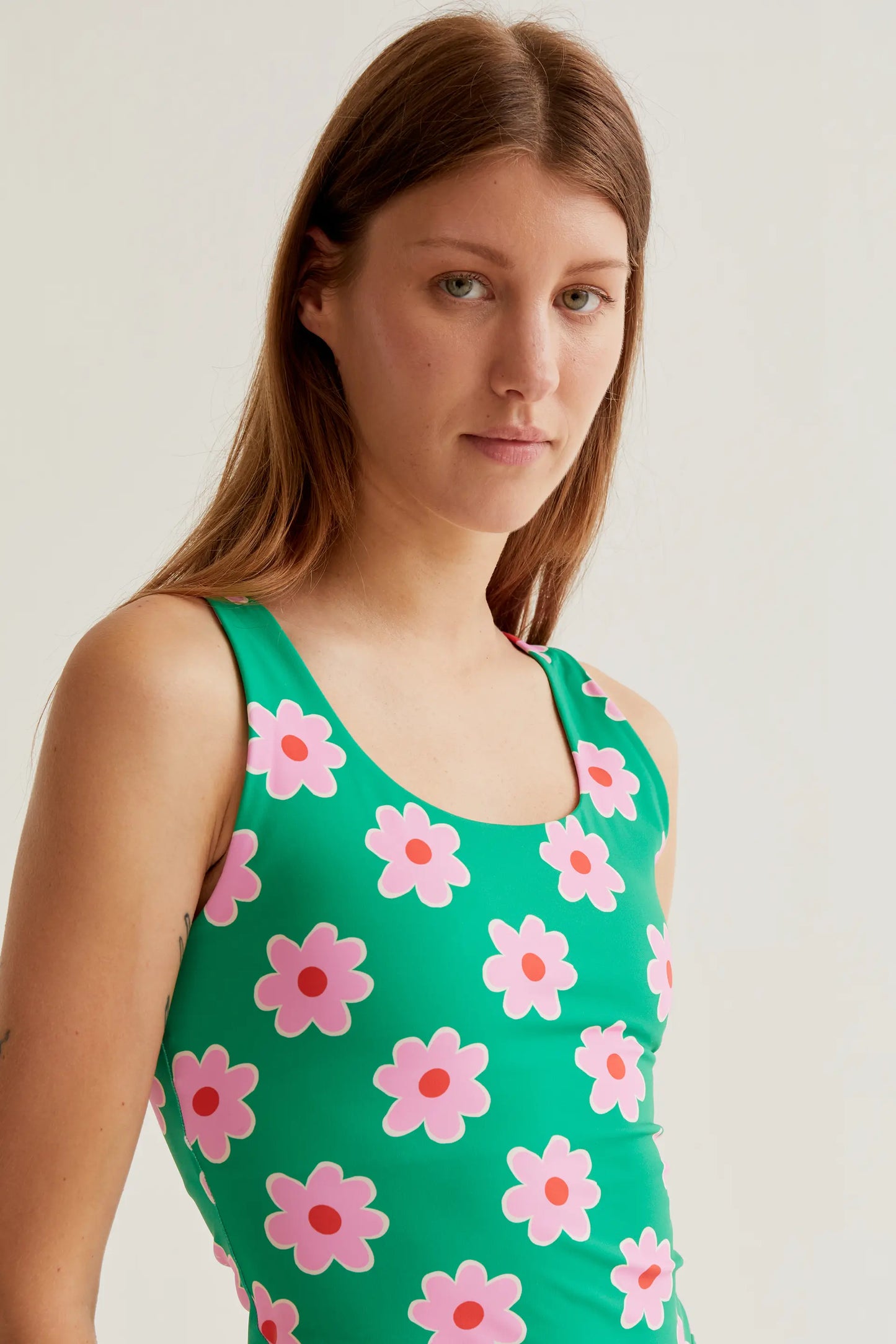 Top deportivo con estampado Pink Flowers