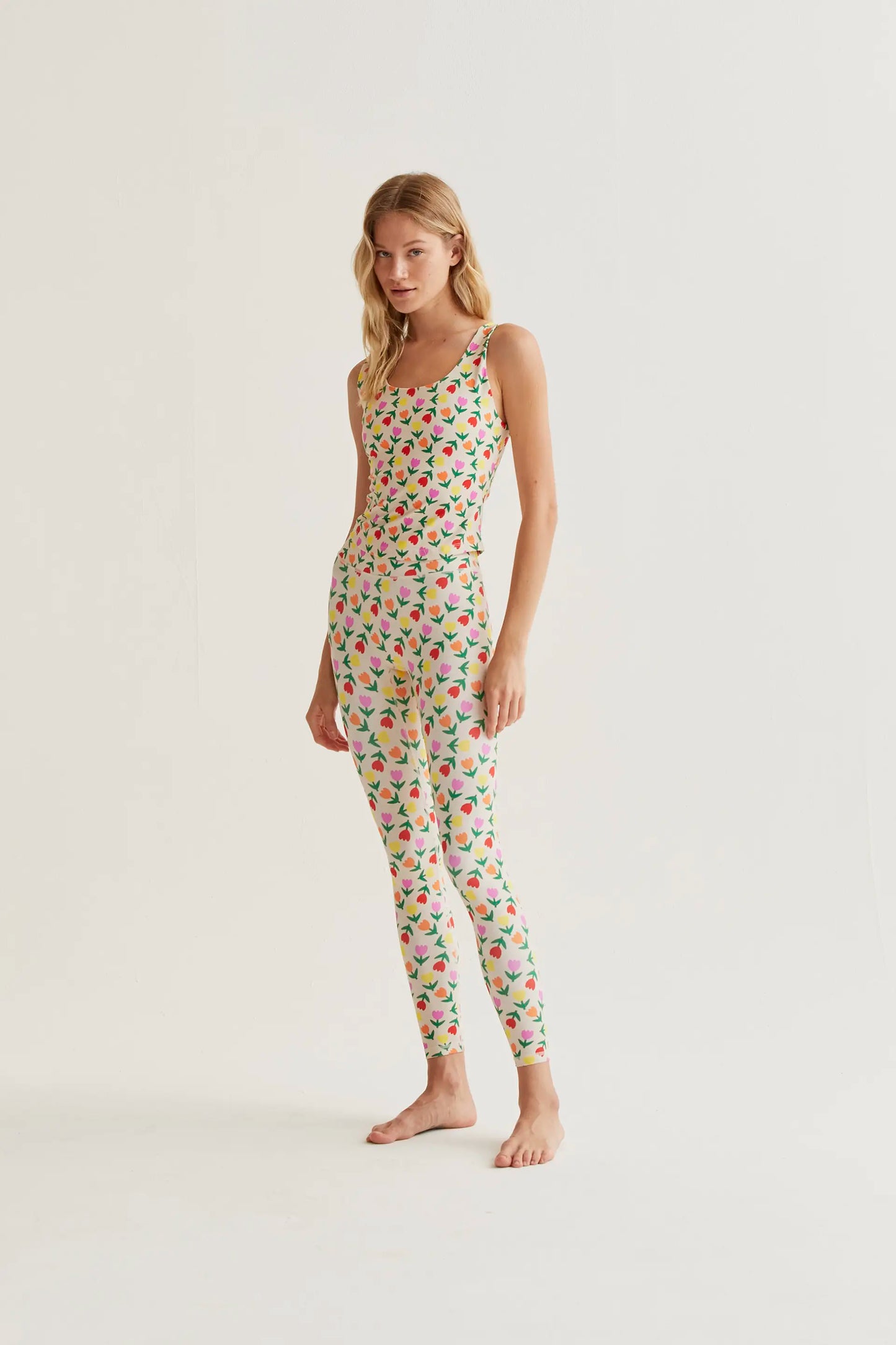 Top deportivo con estampado Multicolor Tulips
