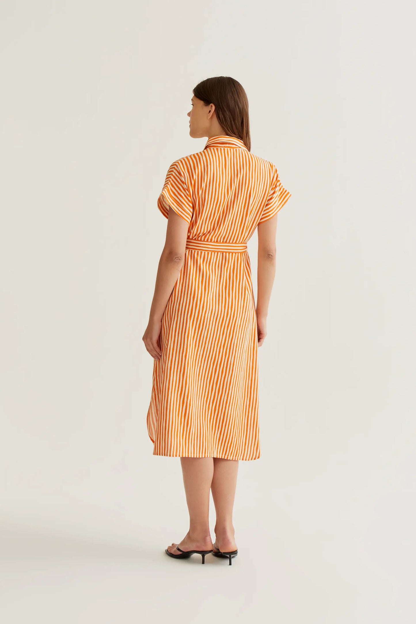 Lavagna Orange print midi dress