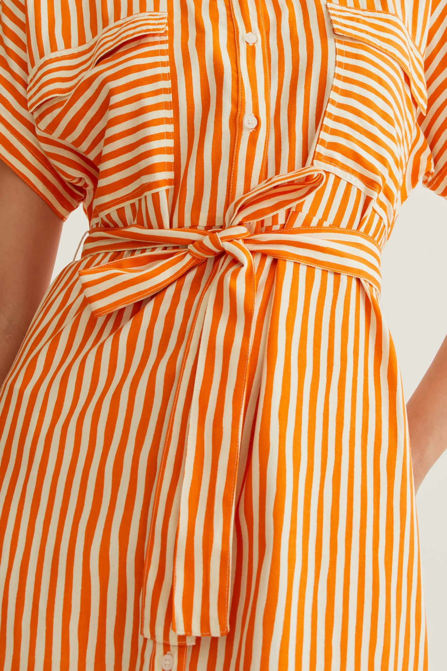 Lavagna Orange print midi dress