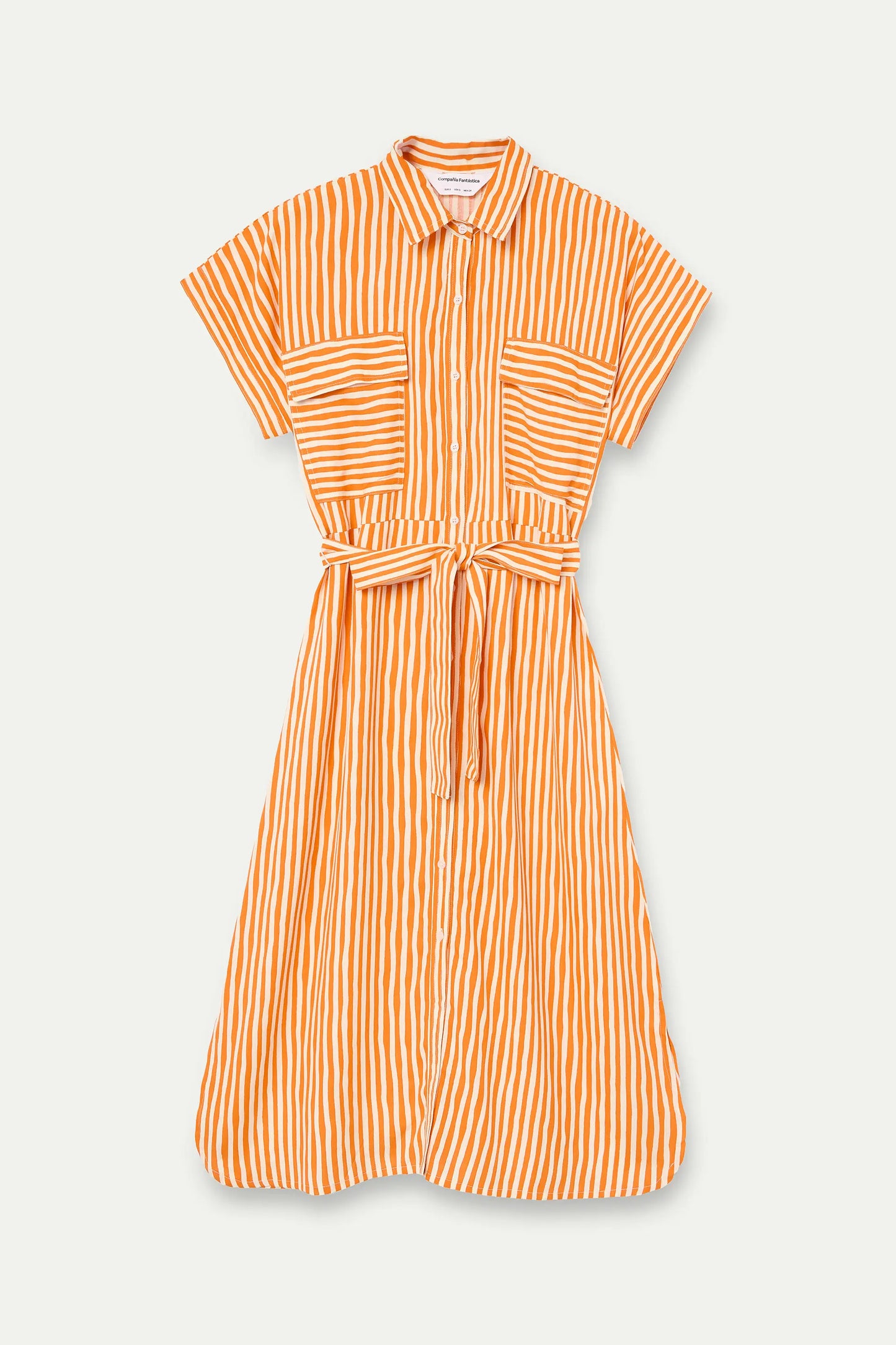 Lavagna Orange print midi dress