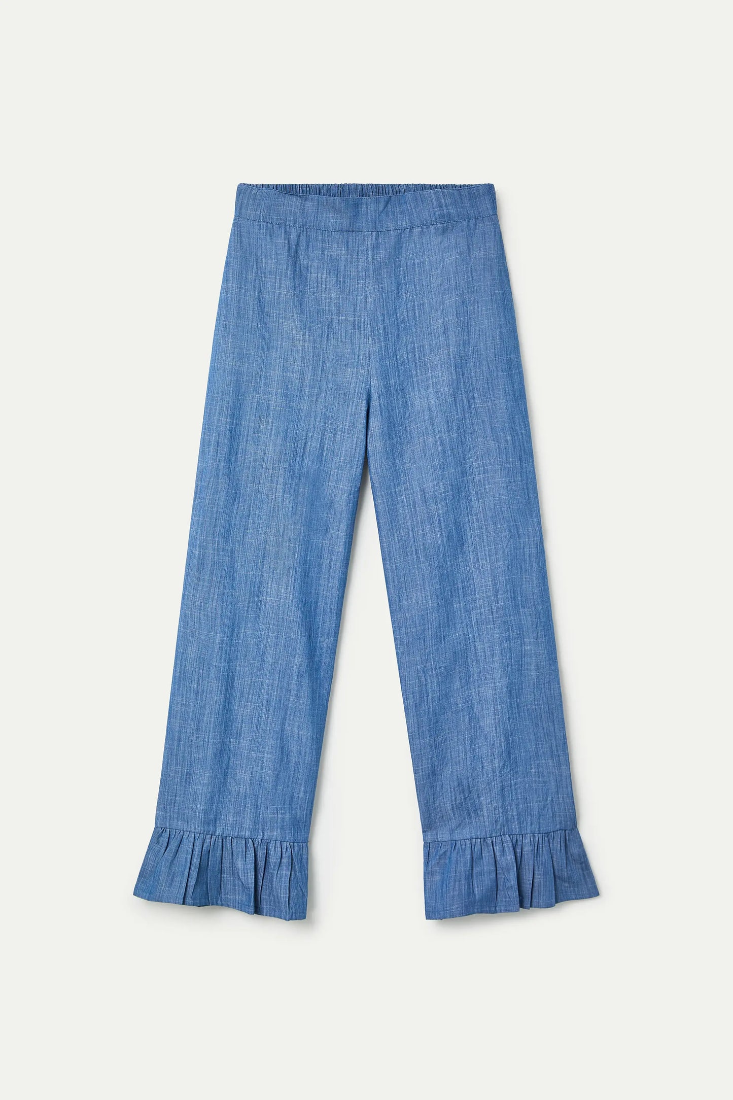 Pantalón 100% algodón chambray azul claro