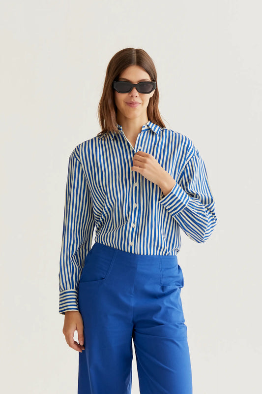 Camisa con estampado Lavagna Blue