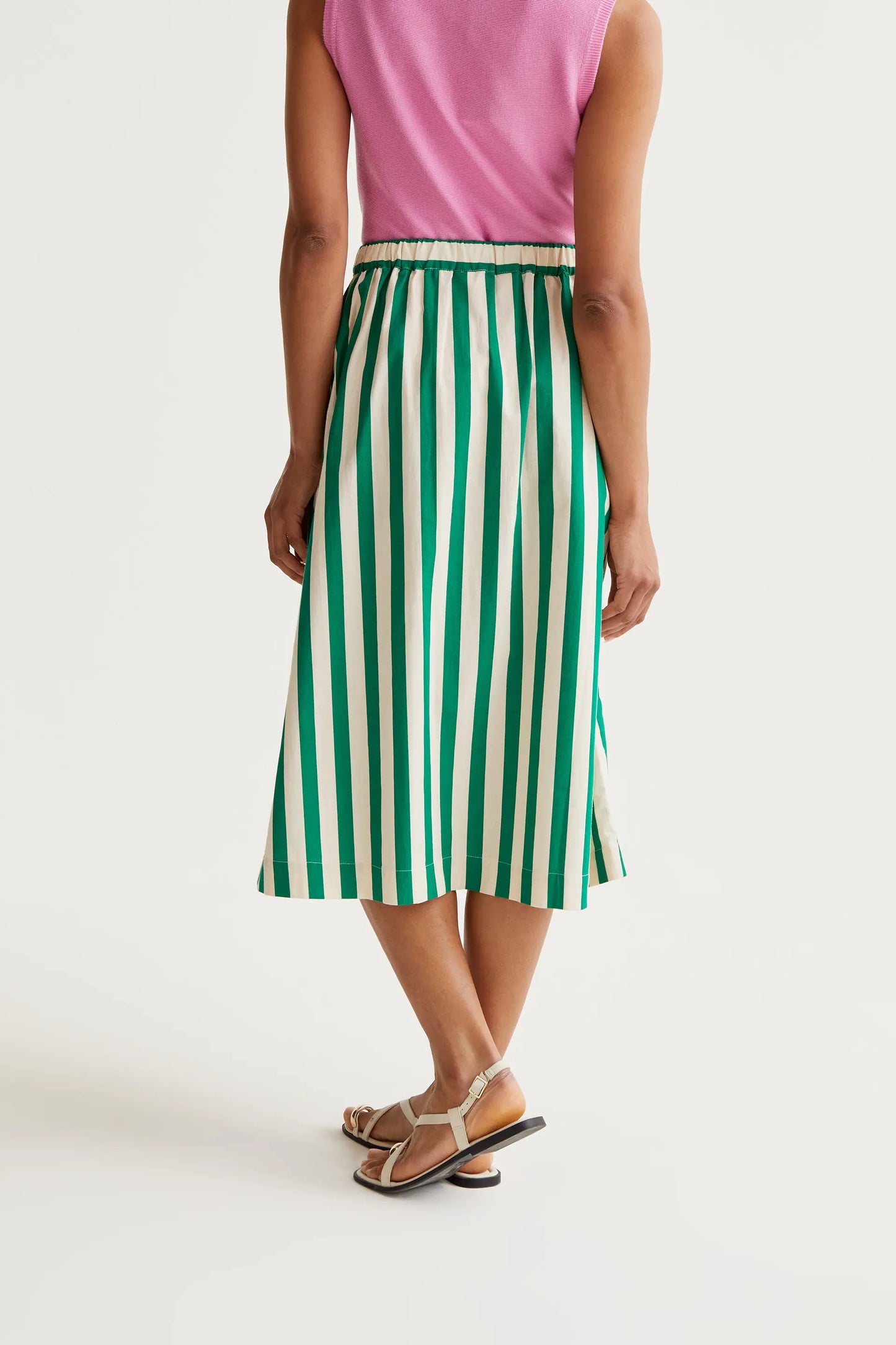 Falda midi con estampado Bamboo Green