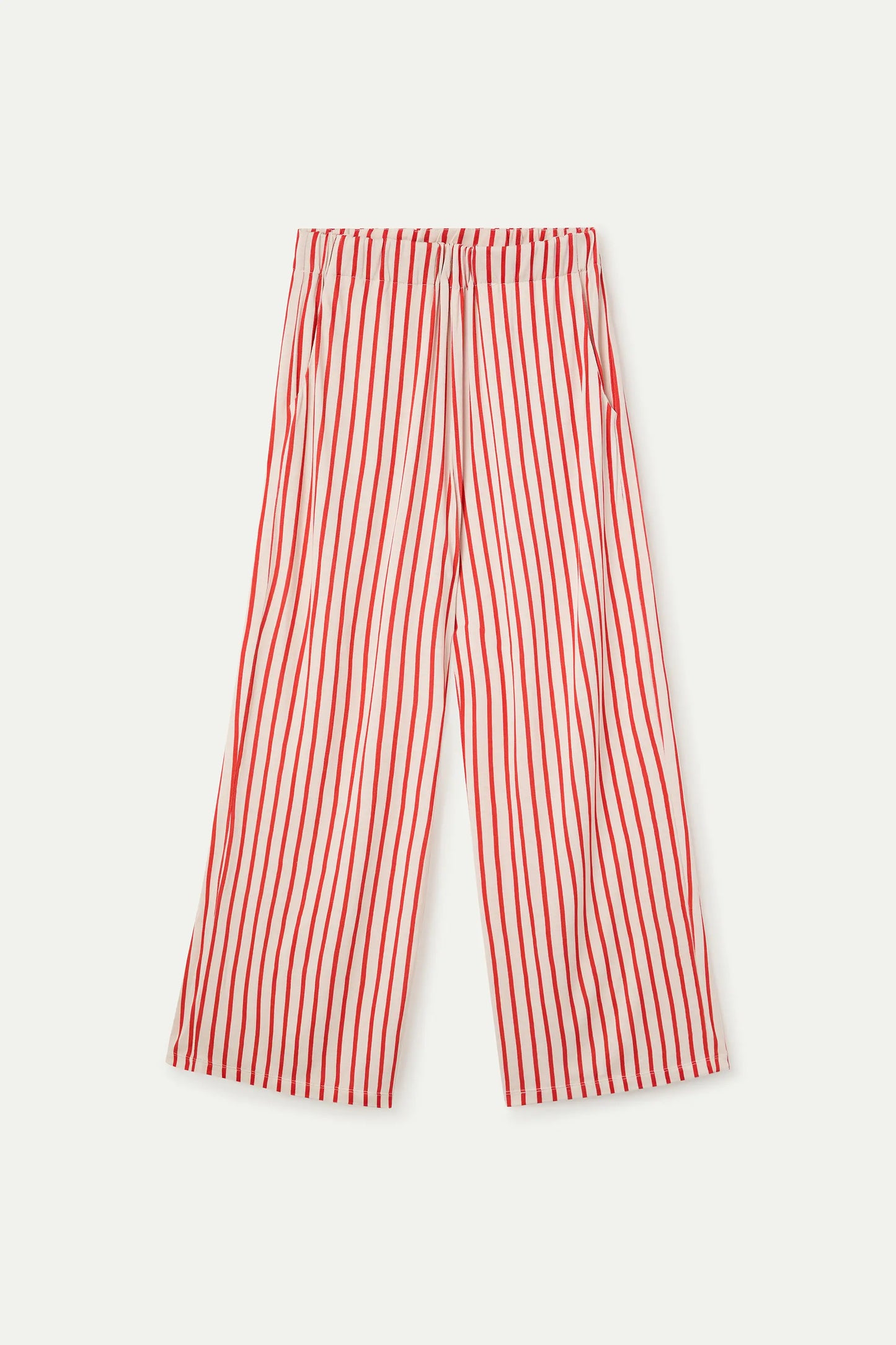 Pantalón con estampado de rayas rojas