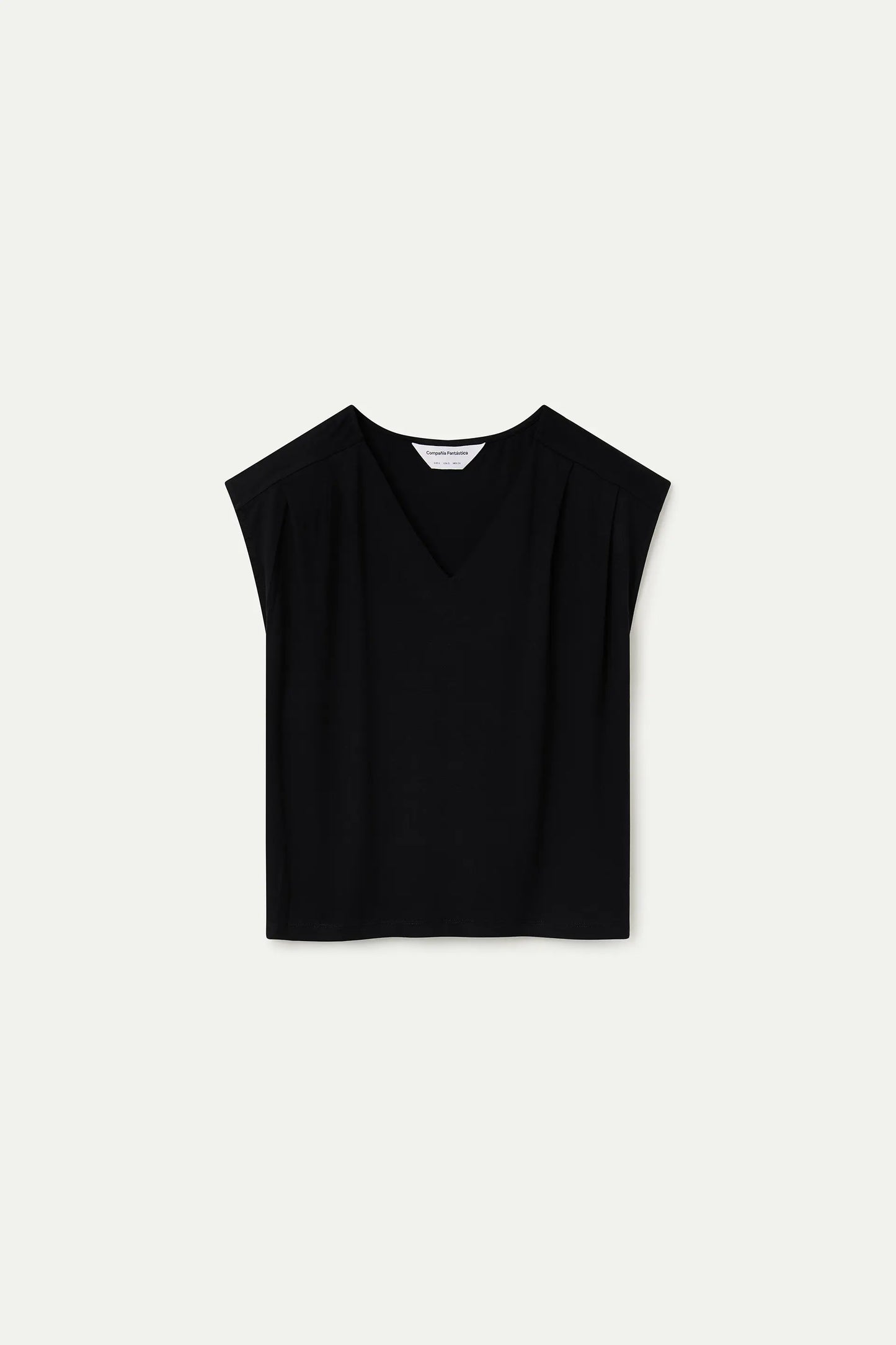 Black sleeveless t-shirt