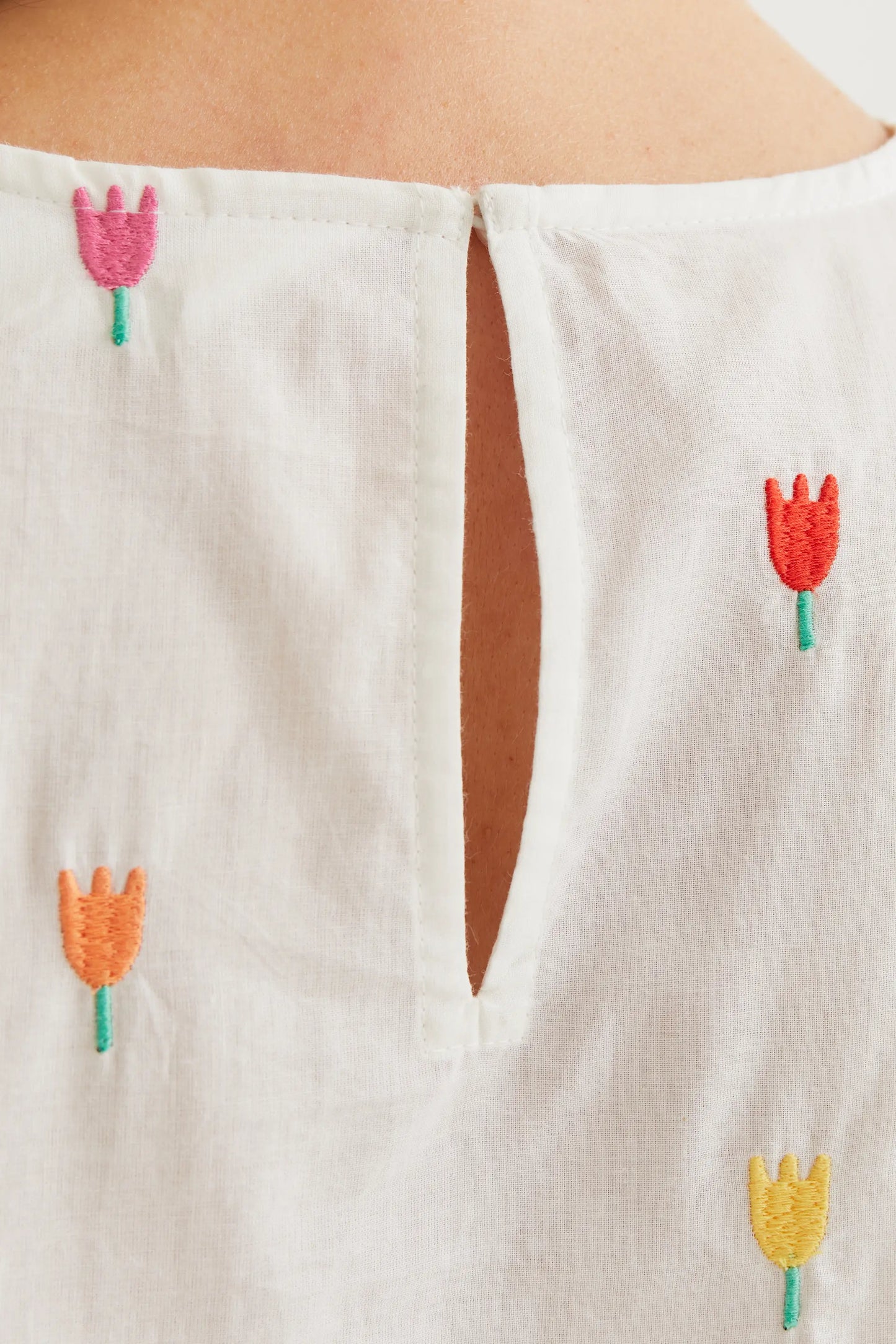 Top 100% algodón con estampado Multi Tulip