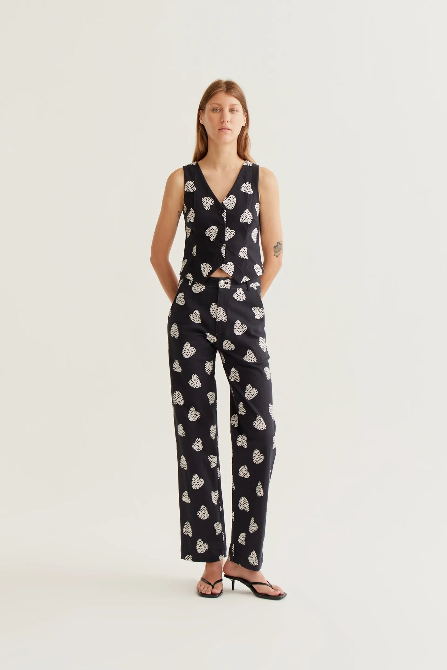 Harmony Black Print Trousers