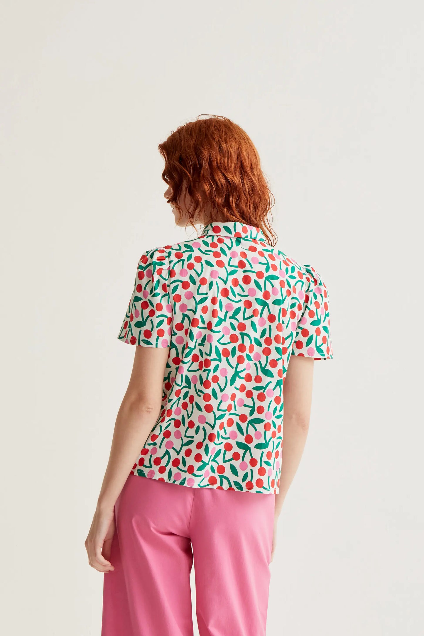 Camicia con stampa bordeaux