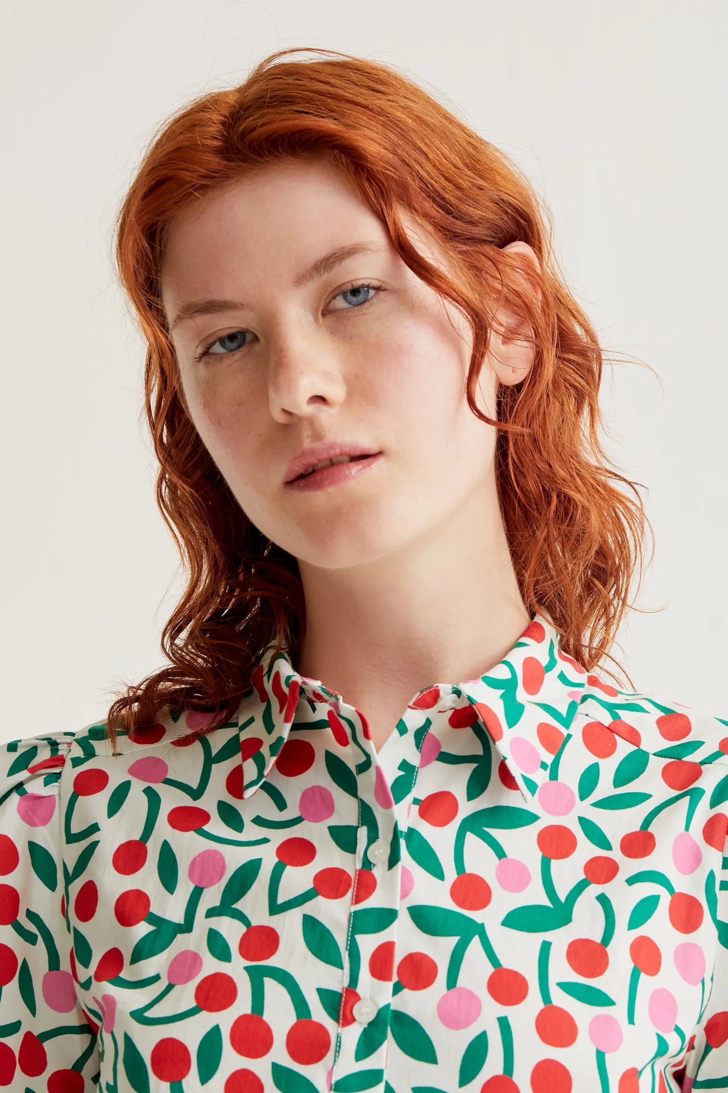 Camicia con stampa bordeaux