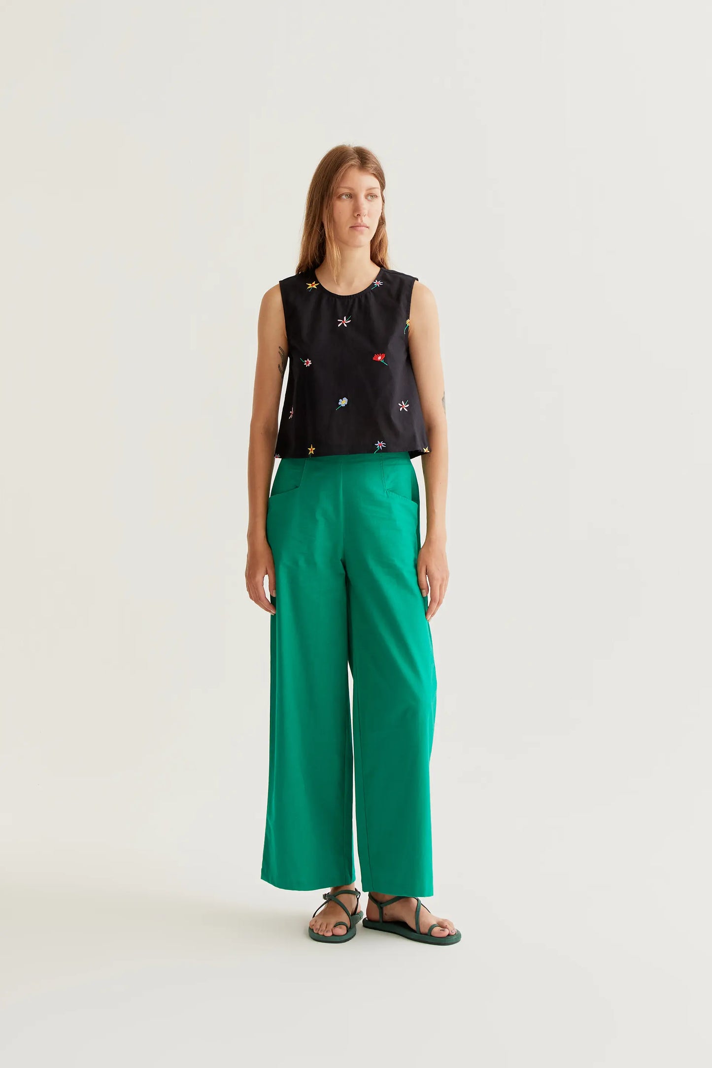 Top de tirantes con estampado Black Gardener Flowers