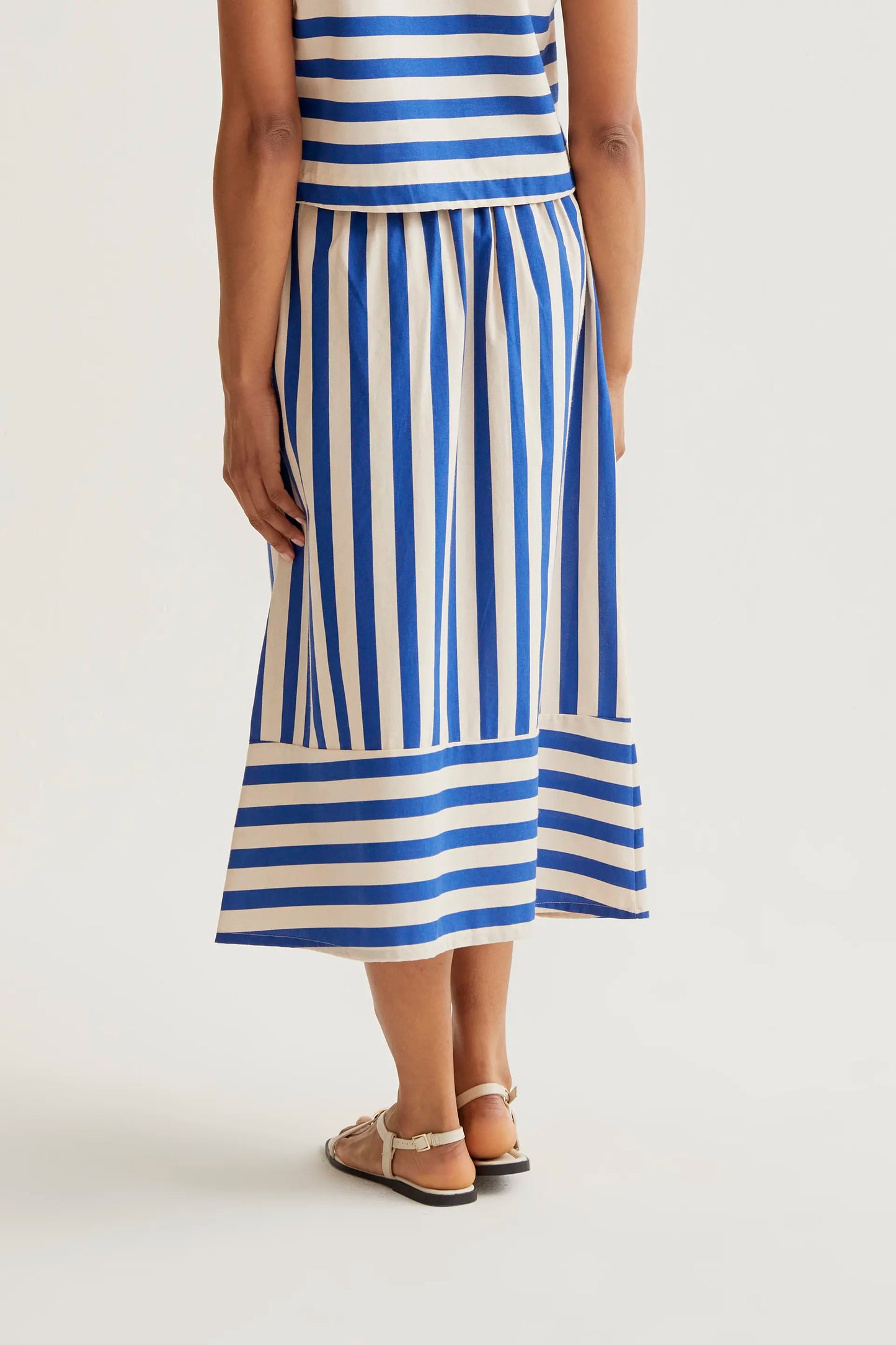 Falda midi con estampado Bamboo Blue
