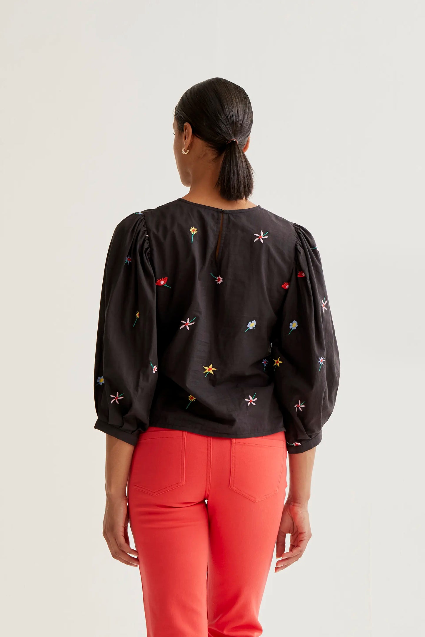 Top con stampa Black Gardener Flowers
