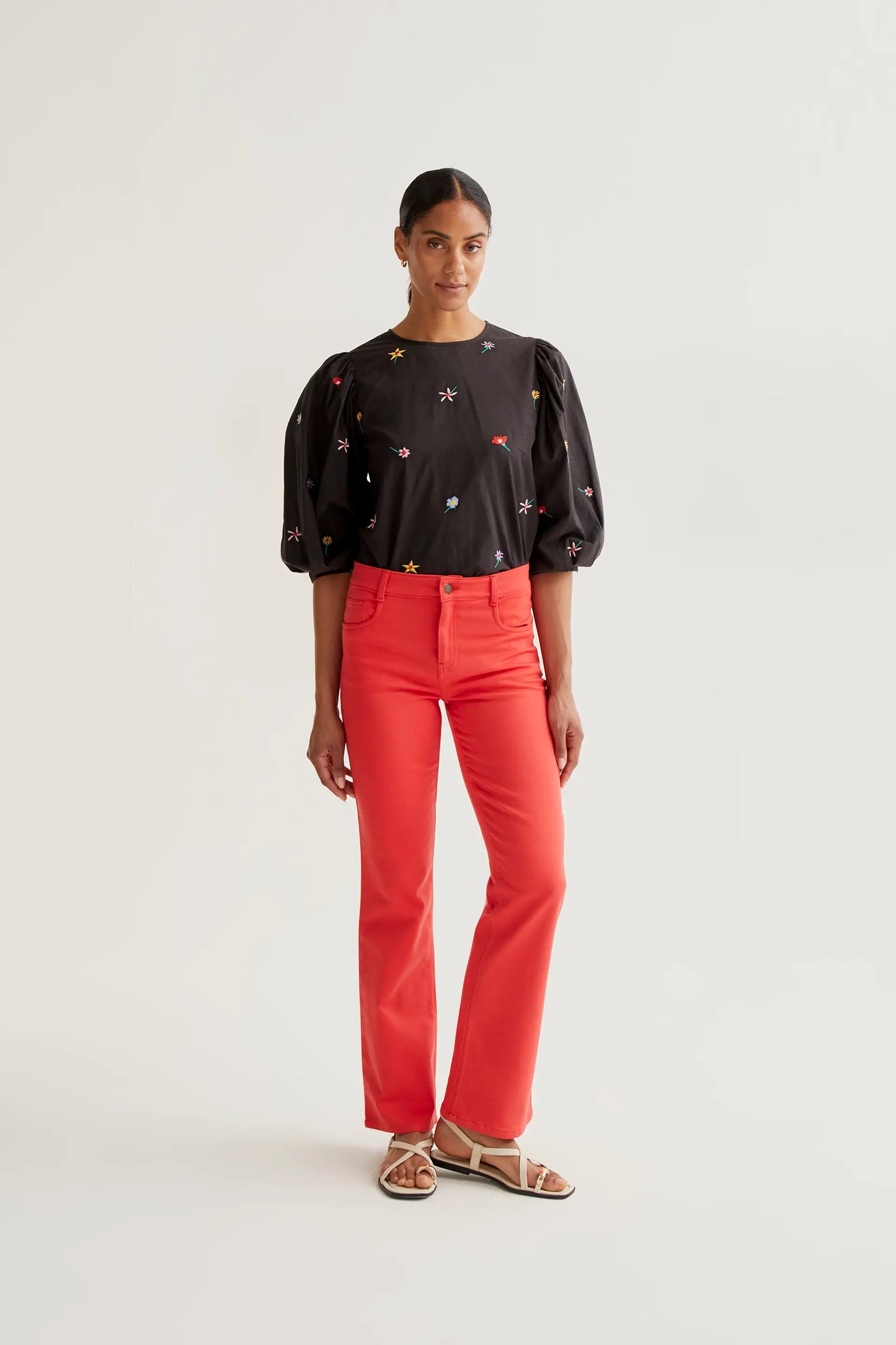 Top con stampa Black Gardener Flowers