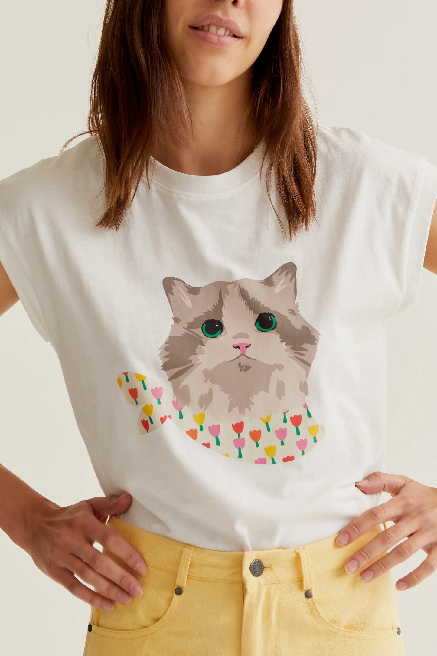 Camiseta con estampado de Gatito